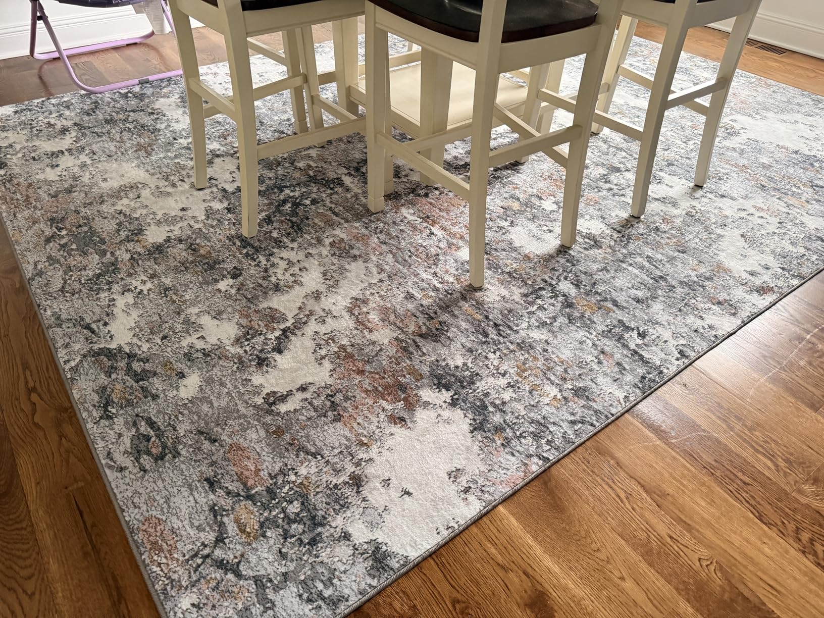 8x10 Area Rugs for Living Room: Abstract Washable Rug with Anti-Slip Backing Non-Shedding Stain-Resistant Soft Modern Large Carpet for Bedroom Dining Room Farmhouse Nursery Home Office Black customer photo 1