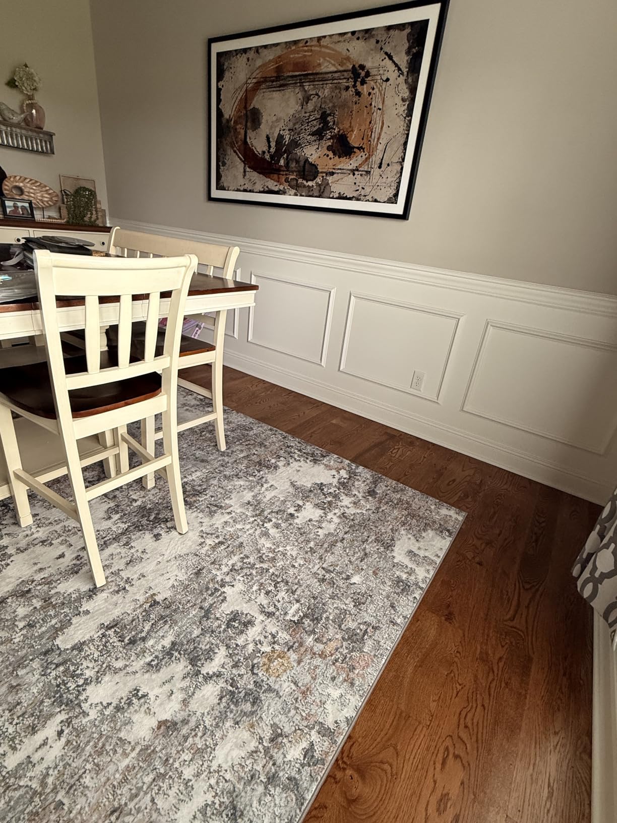 8x10 Area Rugs for Living Room: Abstract Washable Rug with Anti-Slip Backing Non-Shedding Stain-Resistant Soft Modern Large Carpet for Bedroom Dining Room Farmhouse Nursery Home Office Black customer photo 2