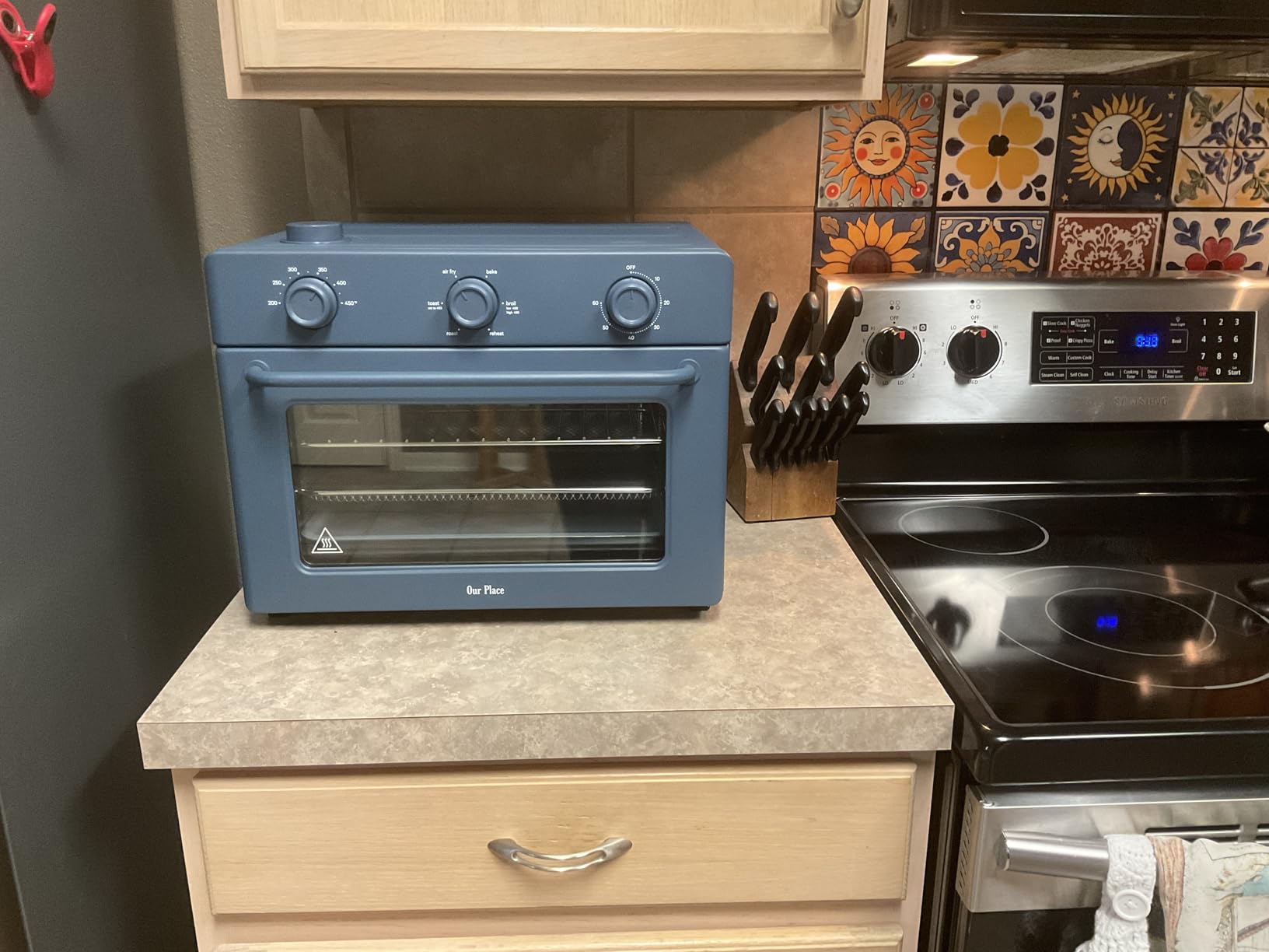Our Place Wonder Oven | 6-in-1 Stainless Steel Air Fryer Toaster Oven Combo with Basket, Rack, Pan & Tray | Compact 13 QT Countertop Capacity - Toast, Roast, Bake, Reheat, Broil & Steam | Steam customer photo 2