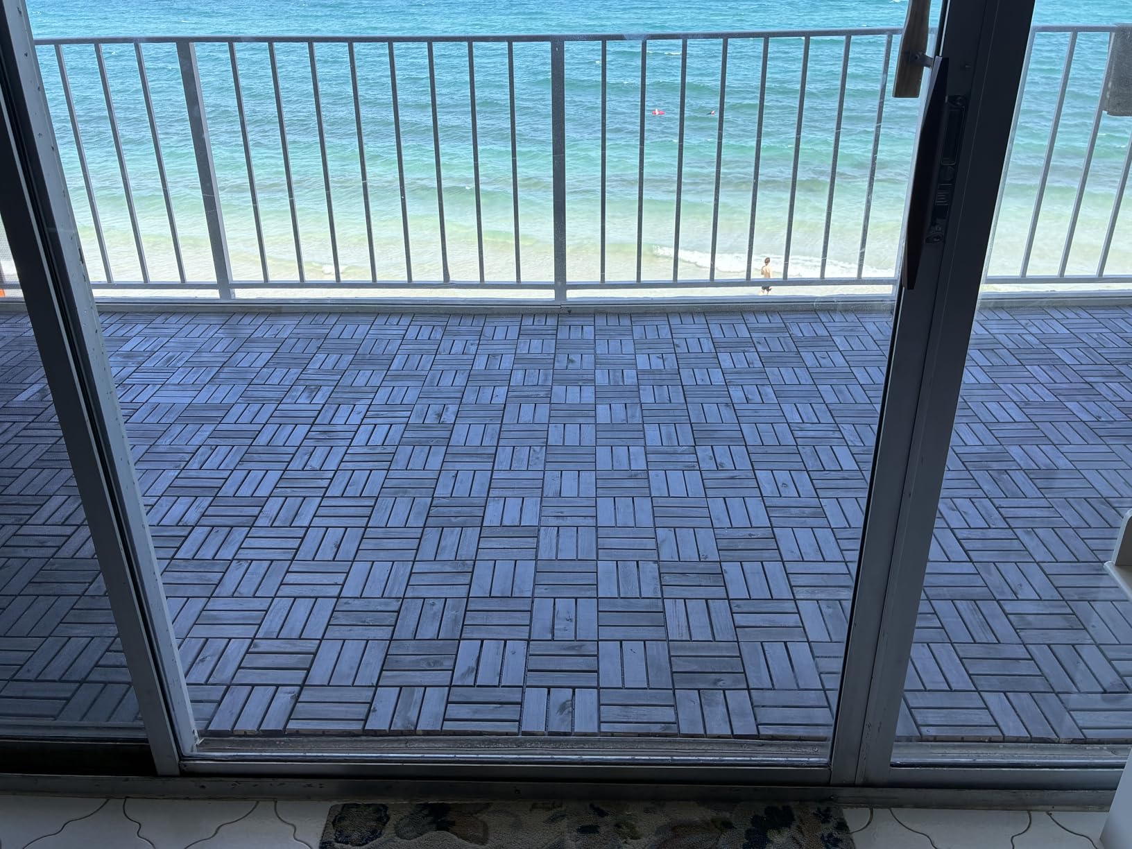 THYOI Premium Deck Tiles, Patio Flooring - Outdoor Waterproof Acacia Wood Tiles for All Weather Use - Balcony, Backyard, Indoor & Outdoor (Square Ft - 10, Golden Teak, 12S) customer photo 1