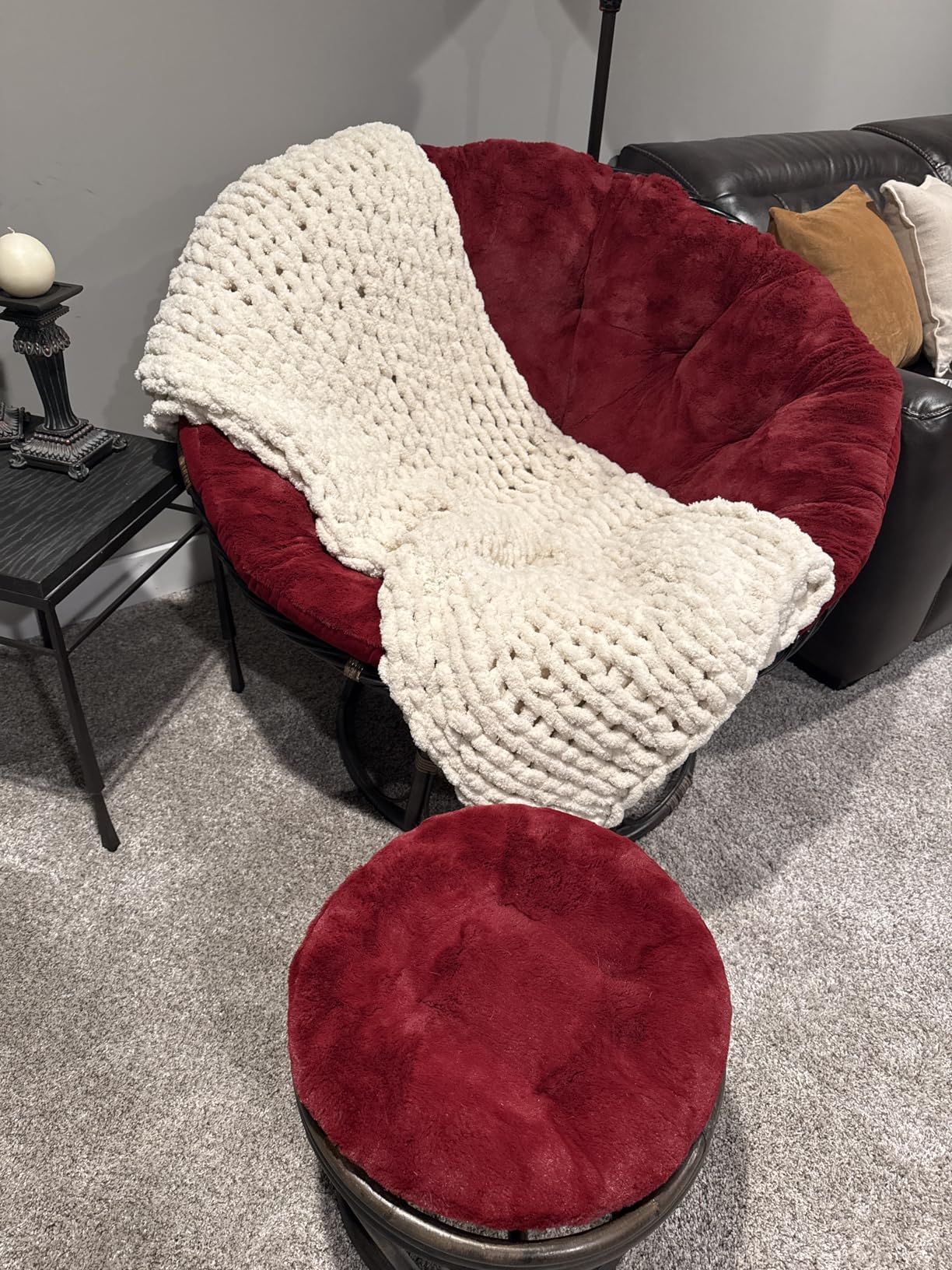Chunky Knit Blanket - Luxury Soft Cozy 50x60 Throw Blanket, 100% Woven Blanket Rope Knot Throw Blanket for Couch customer photo 2