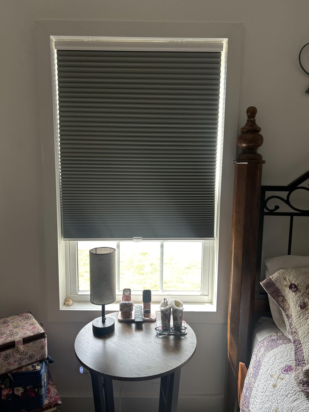 MYshade Custom Cordless Blackout Cellular Shades for Windows, Honeycomb Window Shades with Thermal Insulation, Child & Pet Safe Room Darkening Shade, Easy Install, Custom Size, White customer photo 2