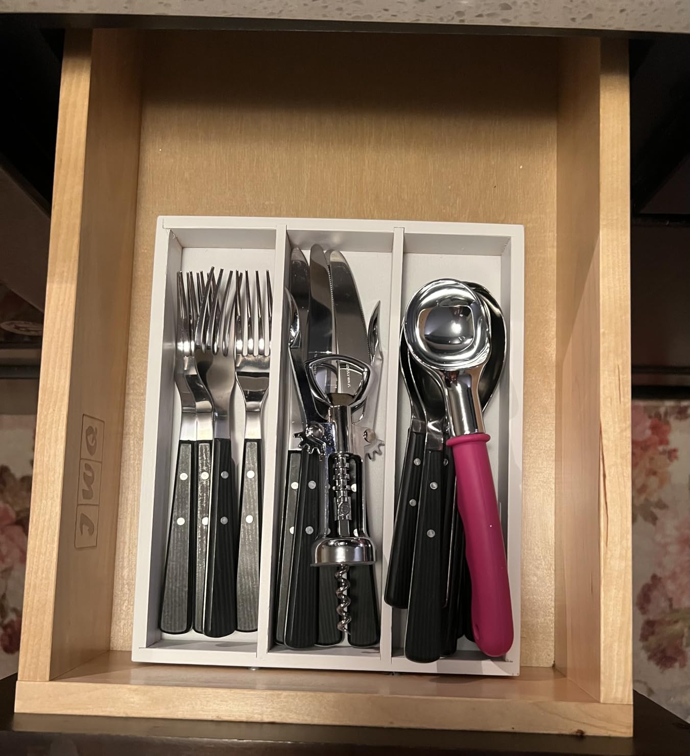 Fibogollo Silverware Organizer Bamboo Kitchen Drawer Organizer Kitchen Utensil Organizers, Flatware Organizer Tray for Flatware, Utensils(Natural) customer photo 1