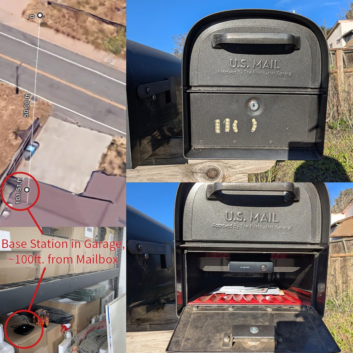 X-Sense Smart Mailbox Alarm, Wireless Long Range Mailbox Alert, Mailbox Sensor with SBS50 Base Station for Delivered Mail, SMA11 customer photo 1