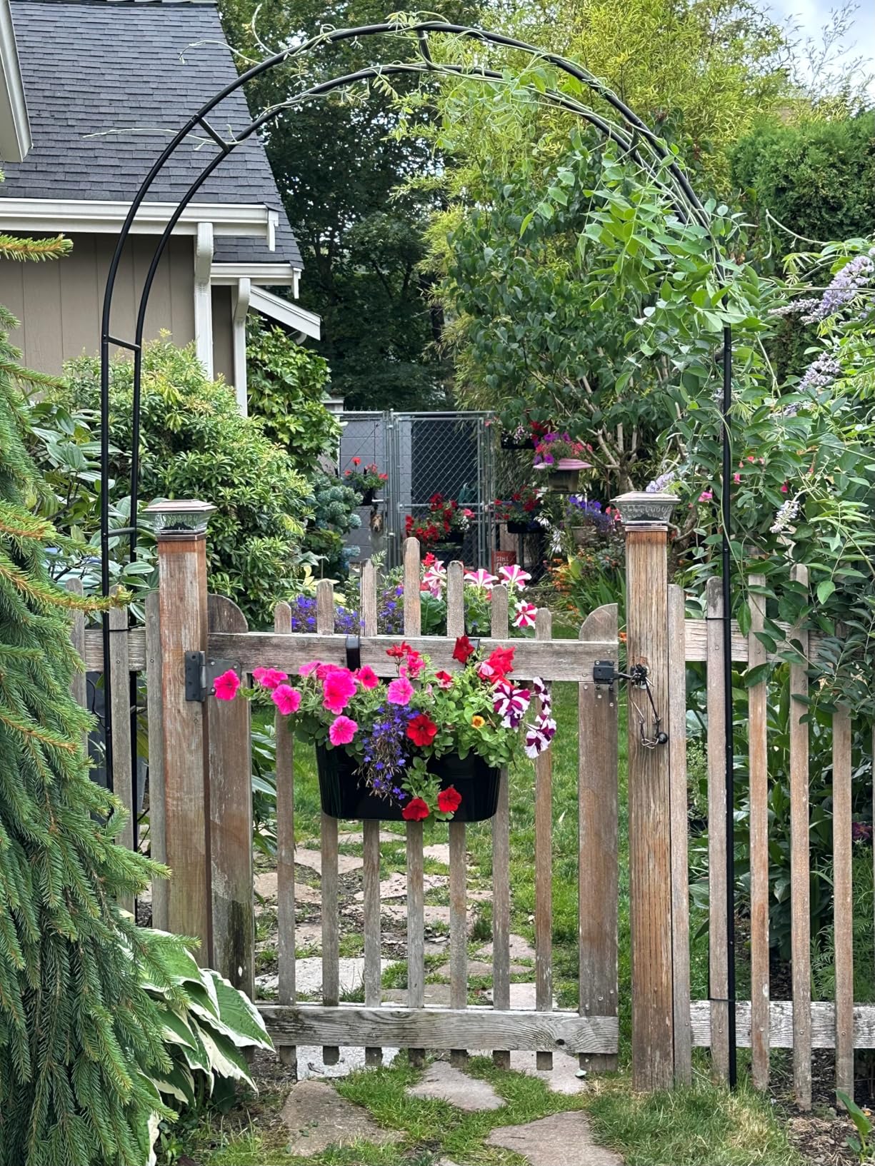 Thickened Tube Garden Arch Trellis, 4.6 * 7.8 or 6.4 * 7.5Ft, Metal Archway Arbor Stable Outdoor Garden Trellis for Climbing Plants, Party Wedding Arch Decoration customer photo 2