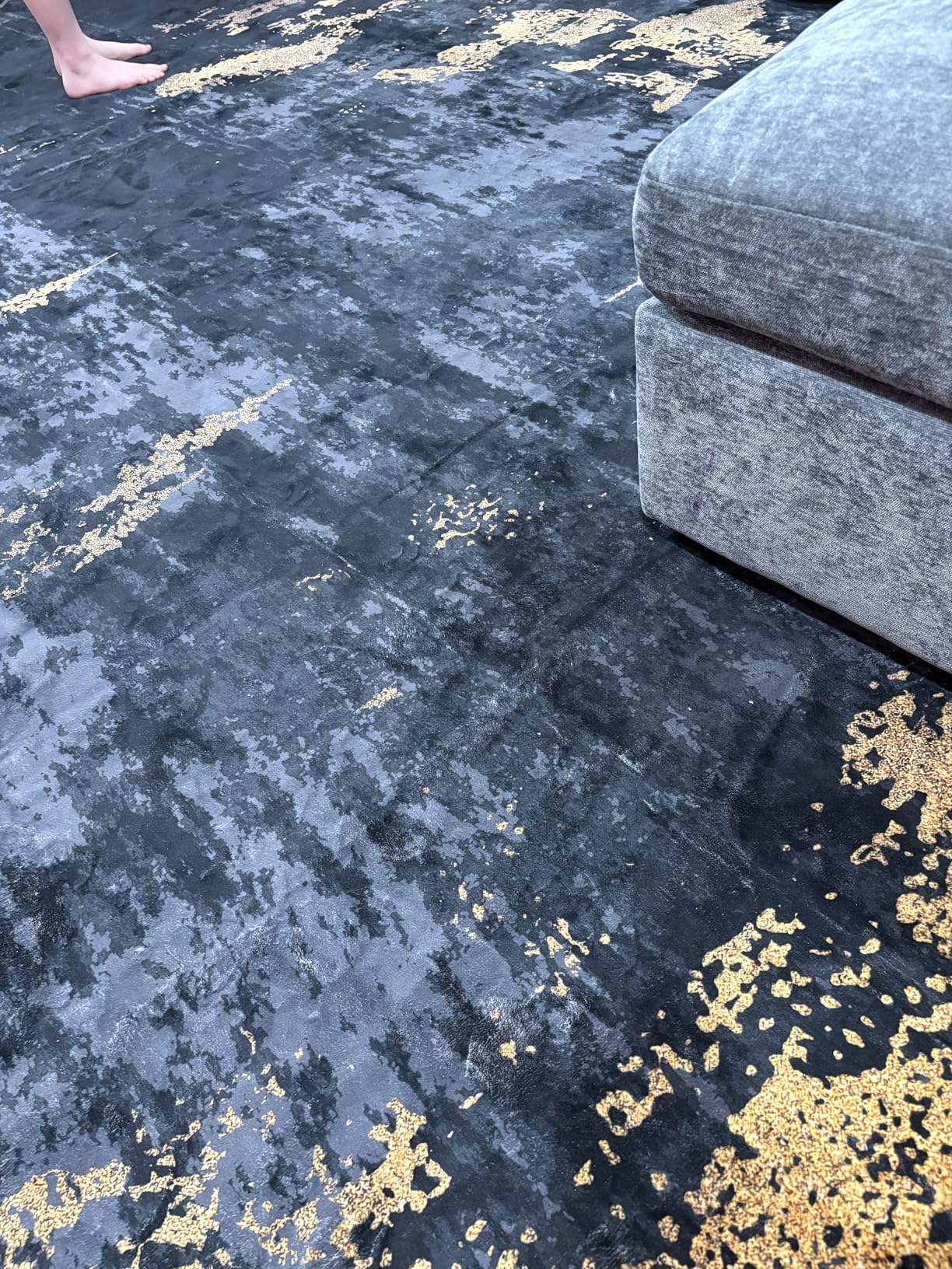 RELEANY Washable Area Rugs 5'x7' Non-Slip Modern Abstract Soft for Living Room Entryway Bedroom Nursery, Print Pattern, Blue Grey Navy Gray customer photo 2