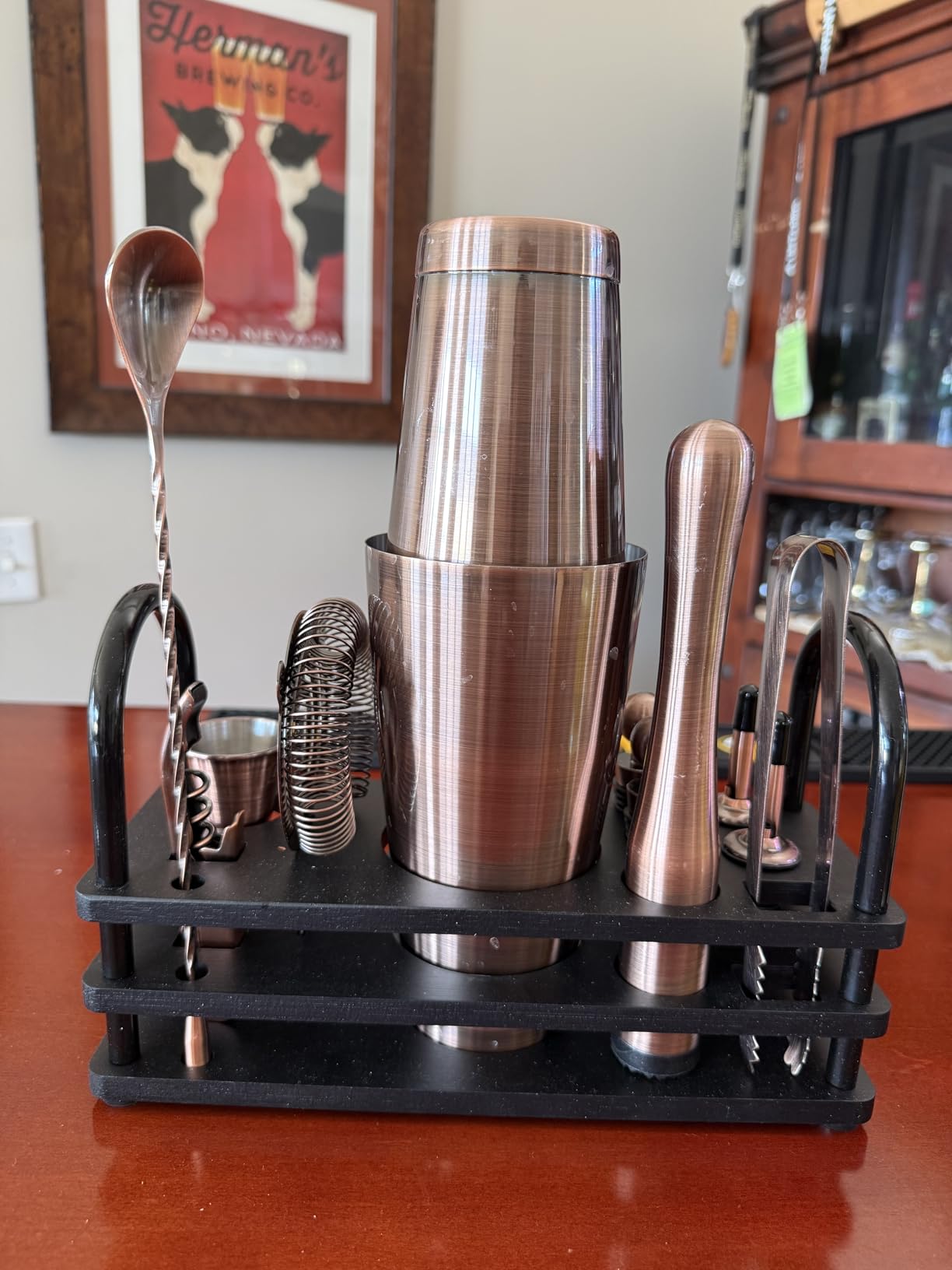BARE BARREL Mixology Bartender Kit Bar Set - 14-Piece Cocktail Shaker Set with Martini Barware Mixing Tools, 35 Recipe Cards (28oz Boston Shaker, Copper/Black) customer photo 2