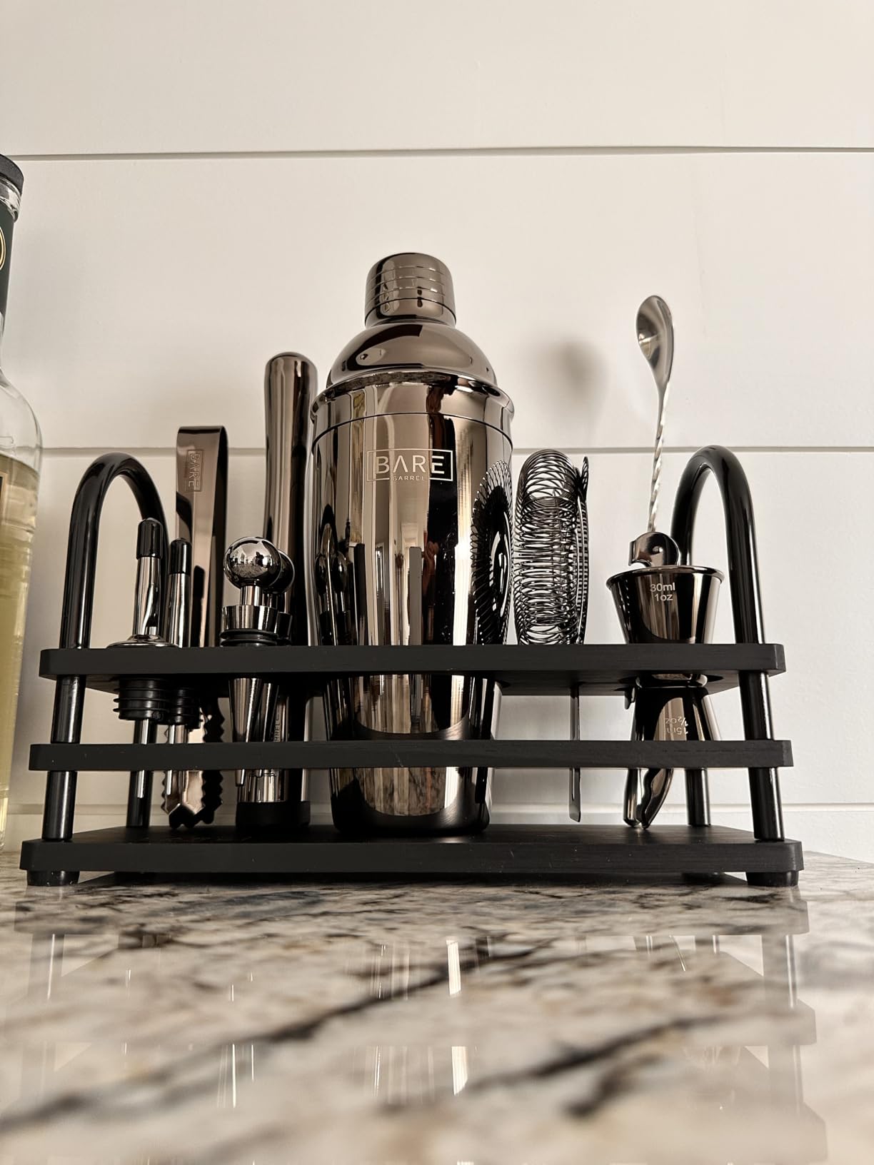 BARE BARREL Mixology Bartender Kit Bar Set - 14-Piece Cocktail Shaker Set with Martini Barware Mixing Tools, 35 Recipe Cards (24oz Cobbler Shaker, Copper/Black) customer photo 1