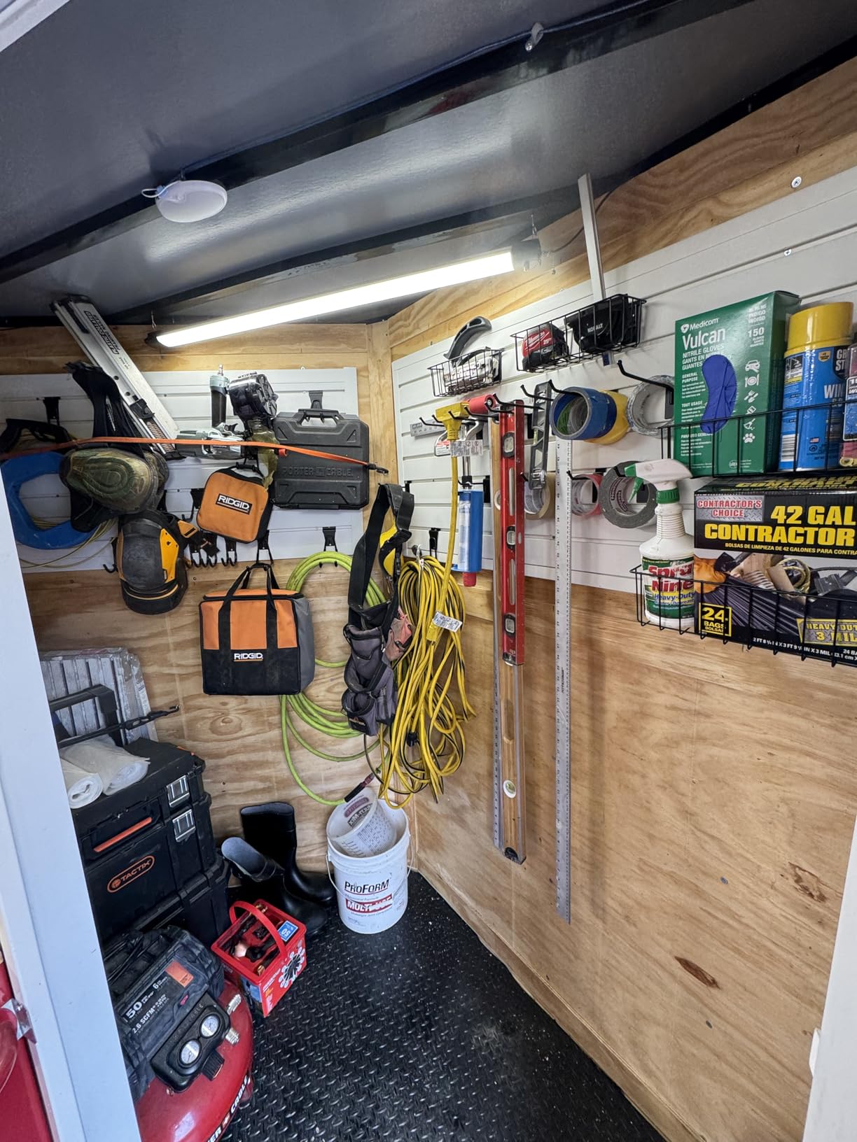 Slatwall Panel Wall Storage Systems, 4 x 8ft Slat Wall Paneling Garage Wall Organizer, Heavy Duty Wall Mounted PVC Wall Rack (Black) customer photo 2