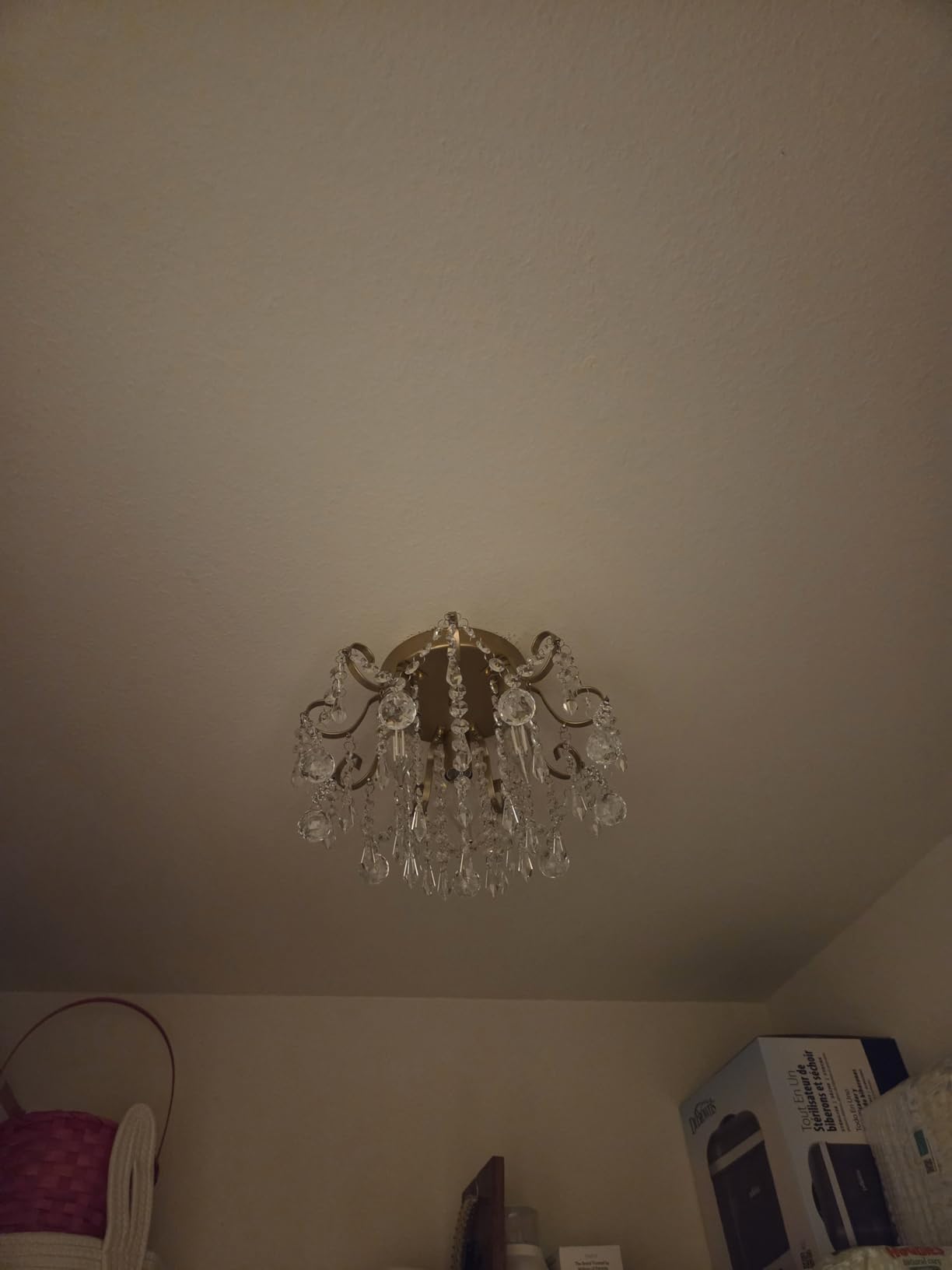 Q&S Modern Gold Crystal Chandelier Amber Crystal Pendant Light 6 Lights for Bedroom Dining Room Entryway Hallway Office Bathroom UL Listed customer photo 2