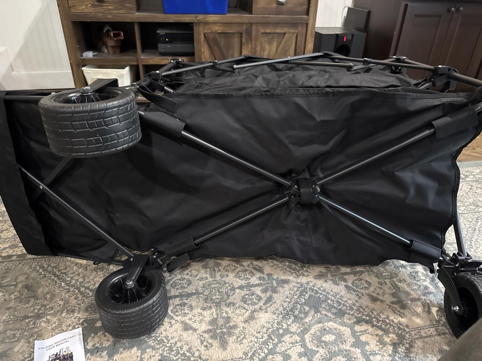 UNITON Double Decker Wagon 600lb Capacity & 400L Collapsible Sports Wagon with Big Wheels 54