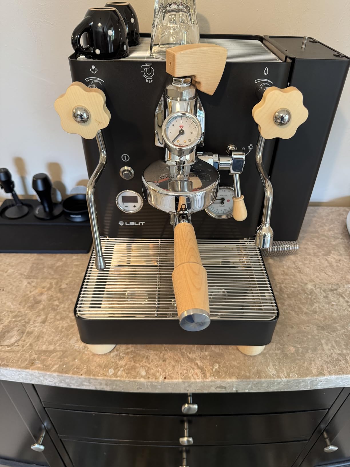 58mm Bottomless Portafilter for E61 Group Head | Professional Barista-Grade Naked Portafilter | Compatible with Rocket, Lelit, Ascaso, Profitec, ECM, Flair 58 & More (Walnut) customer photo 1