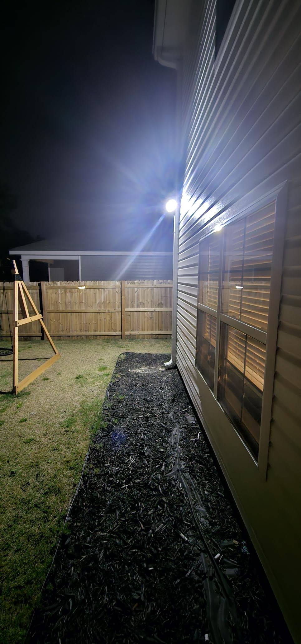 INCX Solar Lights Outdoor Waterproof, 3000 LM 156 LED Motion Sensor Outdoor Lights, 3 Heads Solar Powered Security Flood Light Motion Detected Spotlight for Patio Garage Yard Entryways, 2 Pack Black customer photo 1