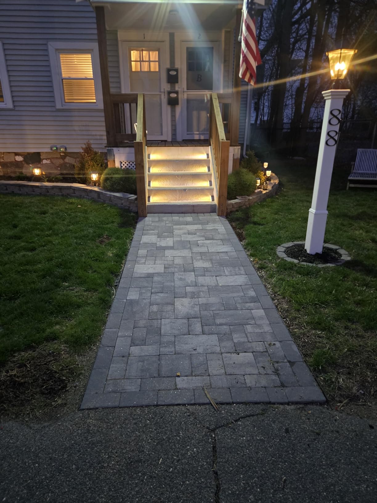 JOFIOS Solar Step Lights for Outside, 12pack Solar Stair Lights Outdoor Waterproof IP67, Deck Step Lights, Outdoor Light Decor for Staircase, Patio, Front Step, Pathway, Front Porch (Warm Brown) customer photo 1