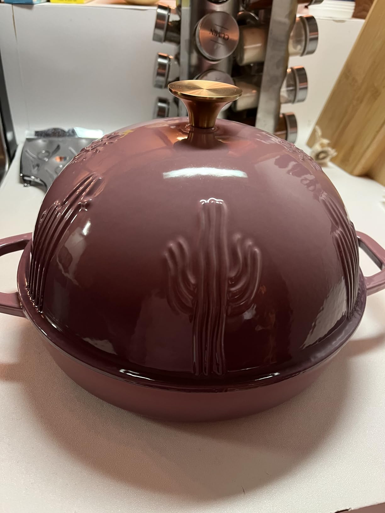 Flavehc Bread Oven Cast Iron Bread Dutch Oven with Cloche Lid for Bread Baking, Enameled Cast Iron Bread Oven with Dome Lid for Sourdough, 9.8 Inches customer photo 2