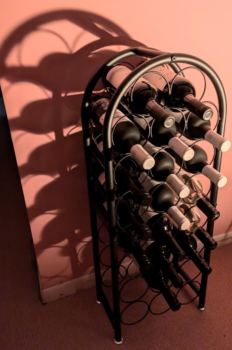 23 Bottle Wine Rack Freestanding Floor Metal Wine Holder Stand Large Capacity Wine Storage Organizer for Home Bar Kitchen Black customer photo 2