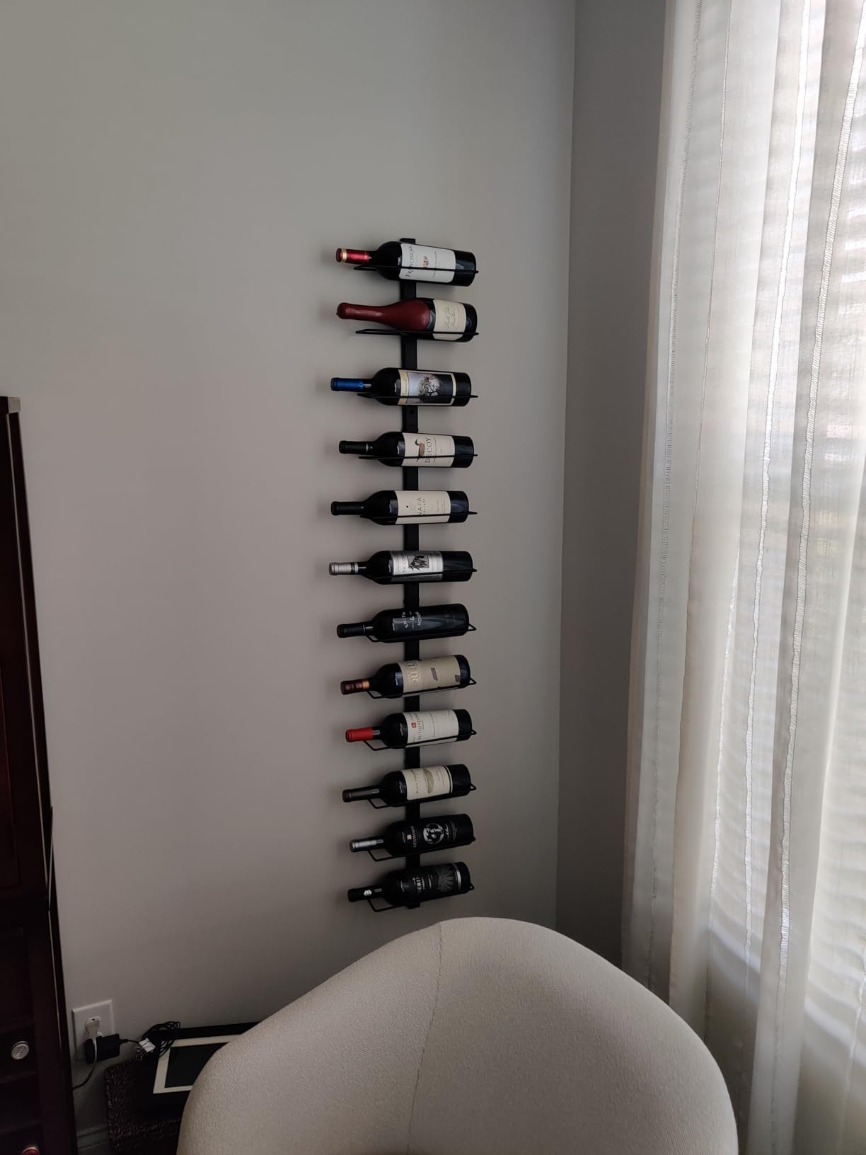 12 Bottle Wall-Mounted Wine Rack, Detachable Storage Organizer Used as One or Four, DIY Wall Hanging Bottle Holder, for Dining Room, Bar, Wine Cellar customer photo 1