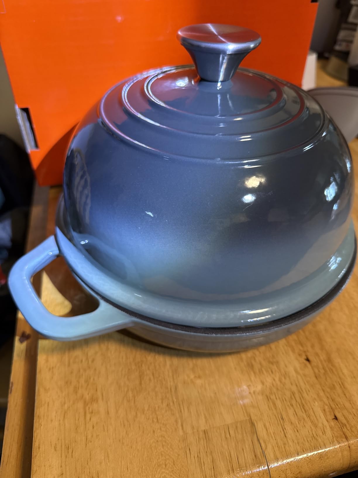 Dutch Oven for Bread Baking, Enameled Cast Iron Dutch Oven Pot with Lid, Bread Oven for Sourdough Bread Baking, Cast Iron Bread Pan, 5 qt Cyan customer photo 1