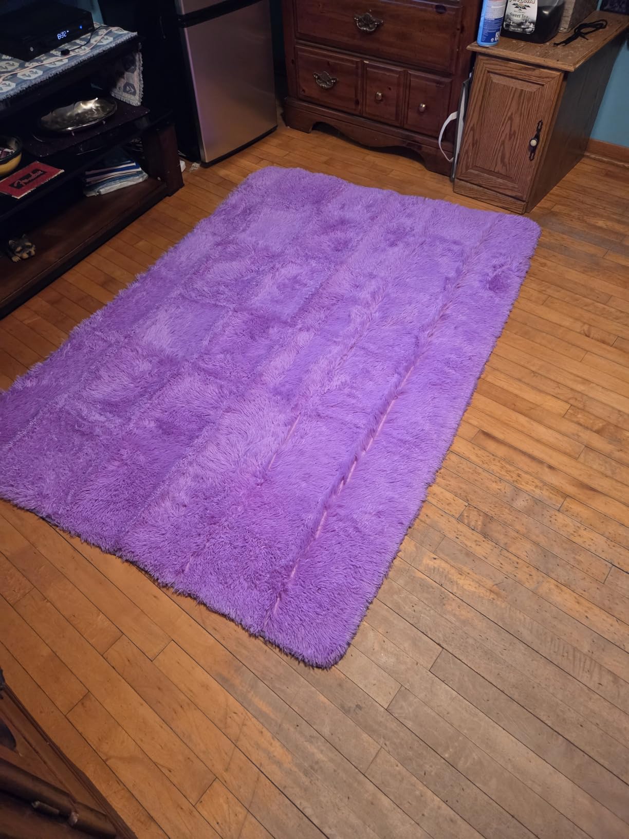 OLANLY Area Rugs for Living Room Bedroom, Machine Washable 4x5.9 ft Soft Fluffy Shaggy Bedside Rug, Indoor Floor Carpet for Kids Girls and Boys, Dorms, Nursery Rooms, Home Decor Aesthetic, Grey customer photo 1