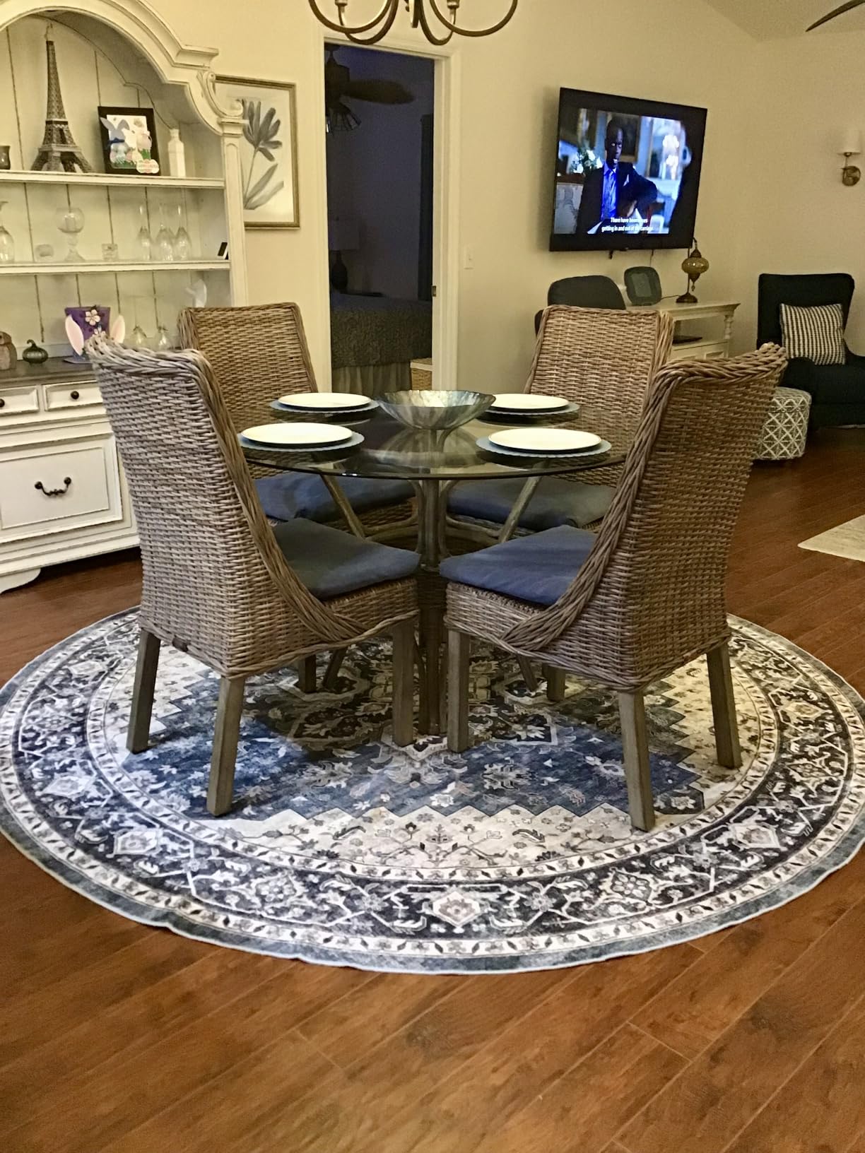AMADA HOMEFURNISHING 9x12 Washable Area Rug, Low-Profile Large Area Rug with Non-Slip Backing & Durable Edge Binding, Vintage Large Rugs for Living Room, Bedroom & Dinning Room customer photo 2