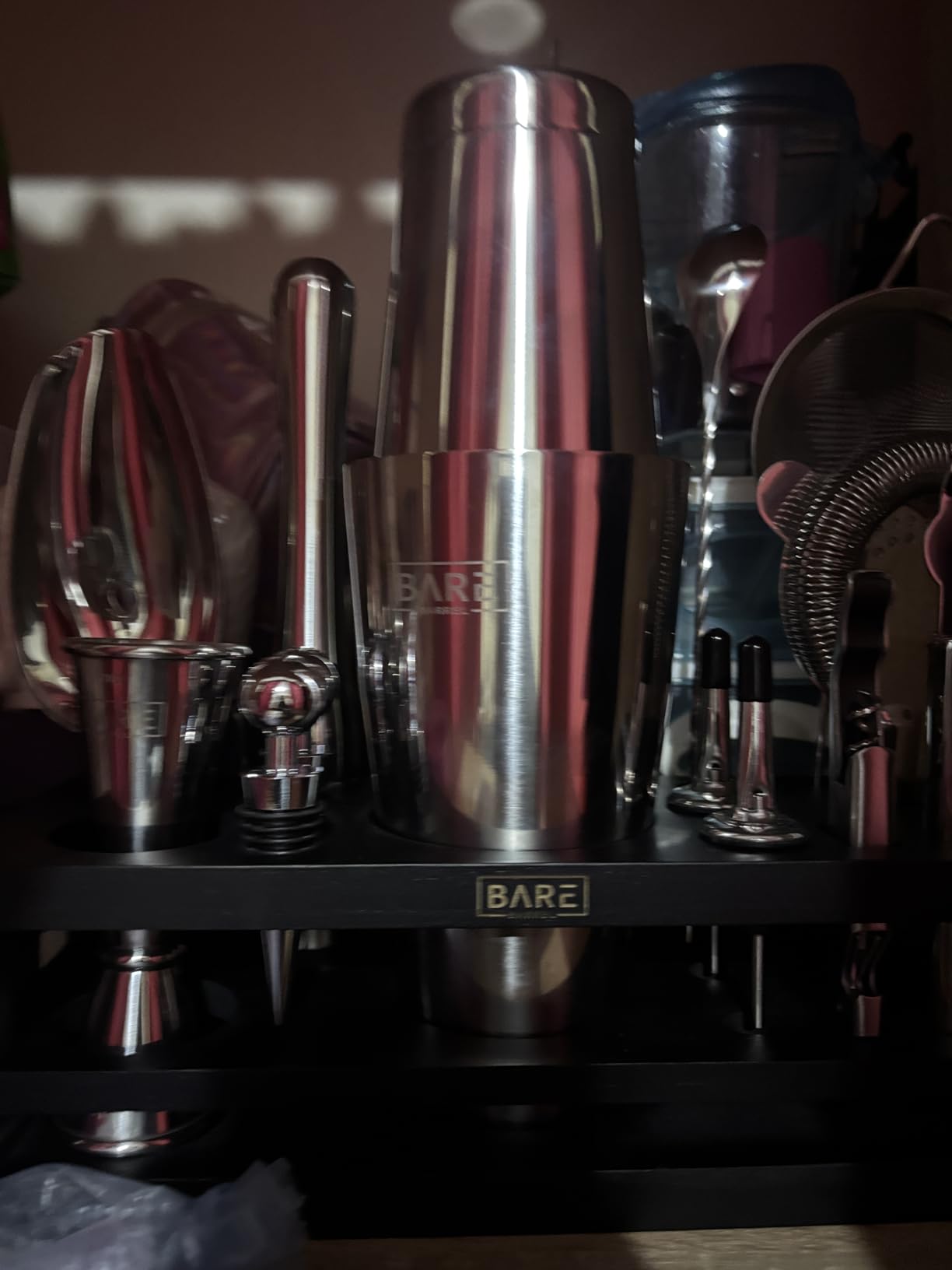 BARE BARREL Mixology Bartender Kit Bar Set | 16-Piece Cocktail Shaker Set | Martini Barware Mixing Tools for Home Bartending | Incl. 35 Recipe Cards | Gift Set (28oz Boston Shaker, Copper/Black) customer photo 3