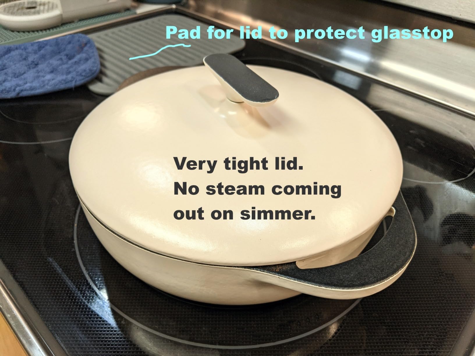 Caraway Enameled Cast Iron Braiser - 3.5 qt Braiser Pan - 3 Layer Enamel Coating - No Seasoning Required - Compatible With All Stovetops - Oven Safe - Free From Forever Chemicals - Cream customer photo 2