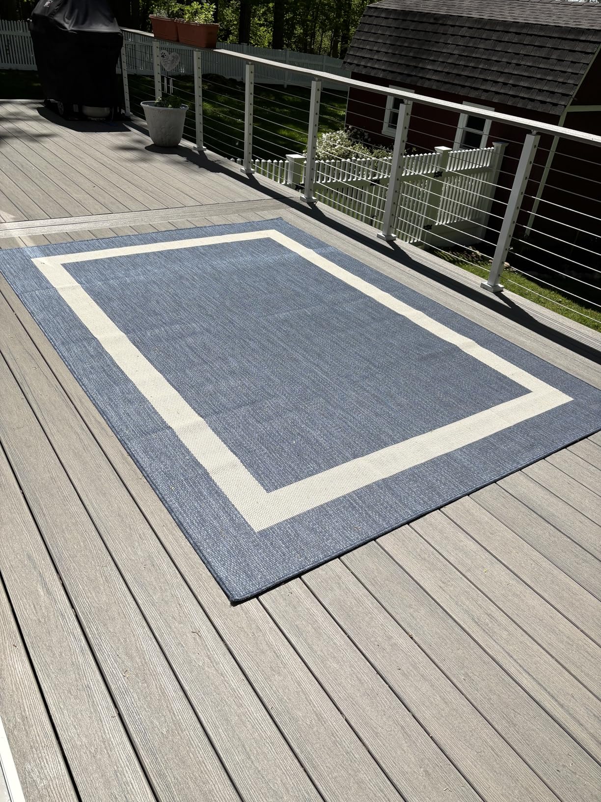 CAMILSON Outdoor Rug 8x10 - Modern Outside Rugs for Patios Porches Waterproof Durable Washable Non-Shedding customer photo 1