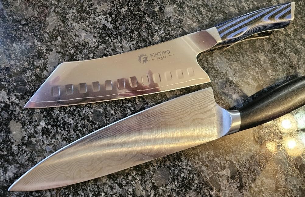FINTISO 7 Inch Chef Knife, Japanese Ultra Sharp Santoku Knife, 2026 New Upgrade High Carbon Stainless Steel Kitchen Knife, Premium G10 Handle customer photo 2