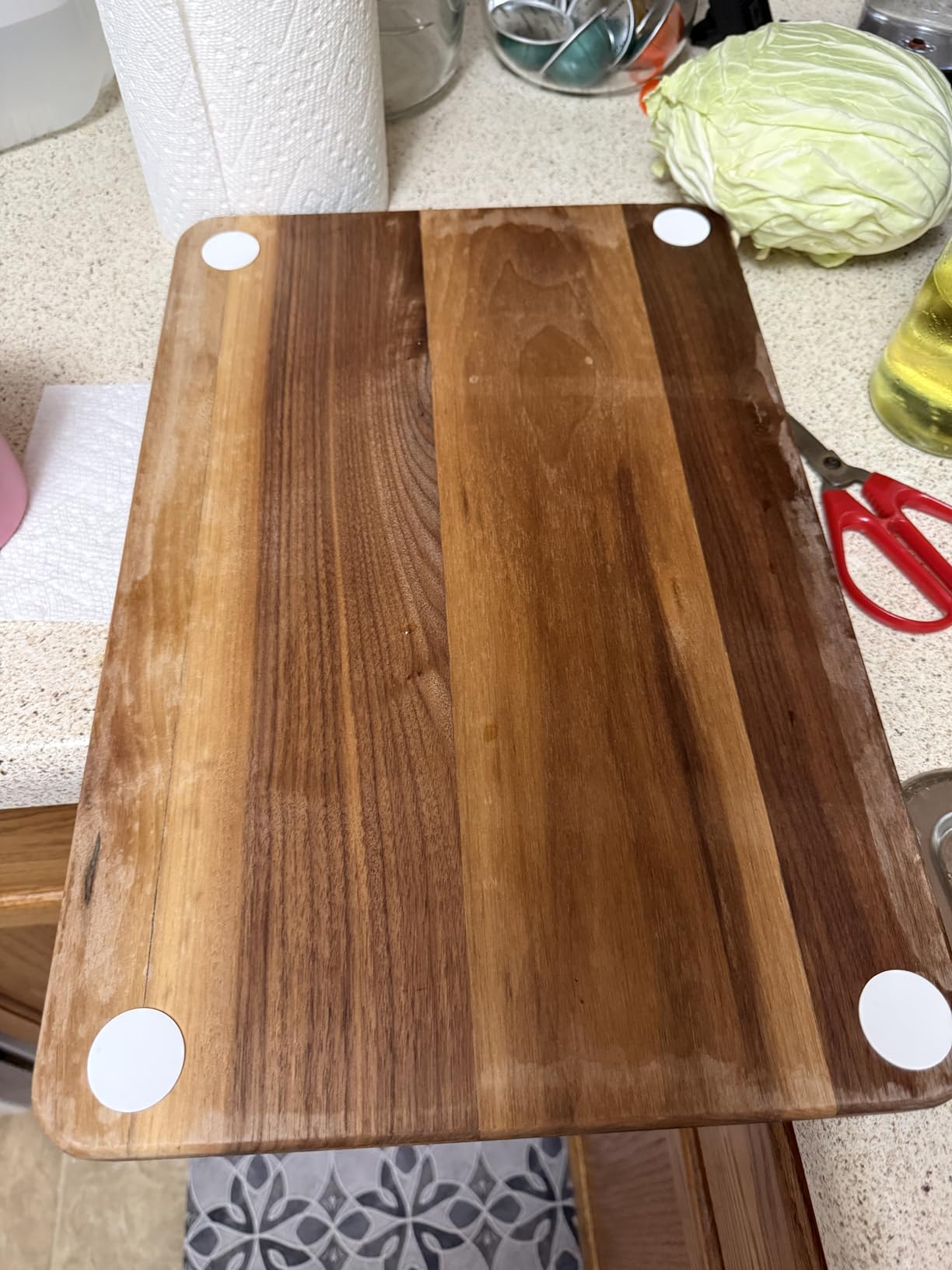 AZRHOM Extra Large Thick Walnut Wood End Grain Cutting Board 24x18x2 In, Wooden Butcher Block, Chopping Board For Kitchen with Juice Groove Handles Non-Slip Pats (Gift Box) customer photo 1