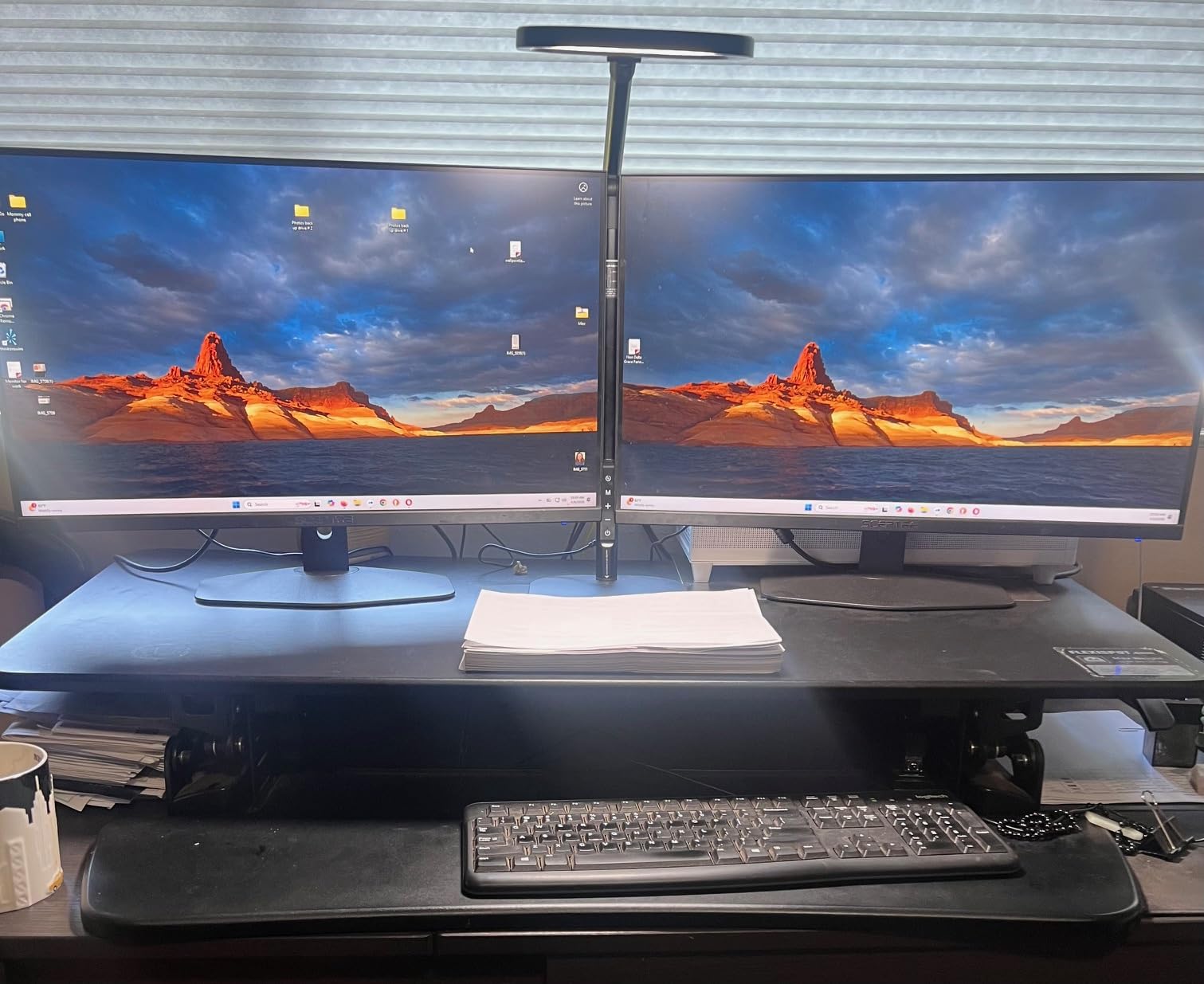 LitONES Led Desk Lamps for Home Office with Base, Tall Desk Lamp with 50 Light Modes & Memory and Timer Func Computer Light, Flexible Adjustable Table Lamps for Video Conference, Architect customer photo 1