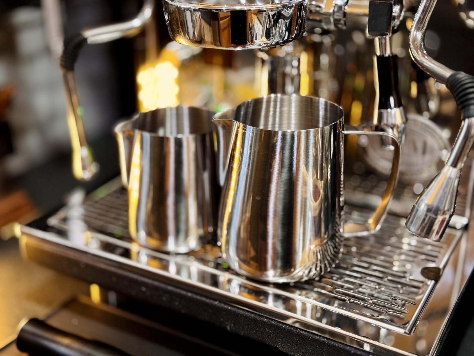 Barista Hustle Milk Pitcher - 400ml Polished Stainless Steel, Precision Spout & Handle Alignment, Internal Measurement Markings, Premium 304 Stainless Steel Milk Steaming Pitcher for Latte Art customer photo 1
