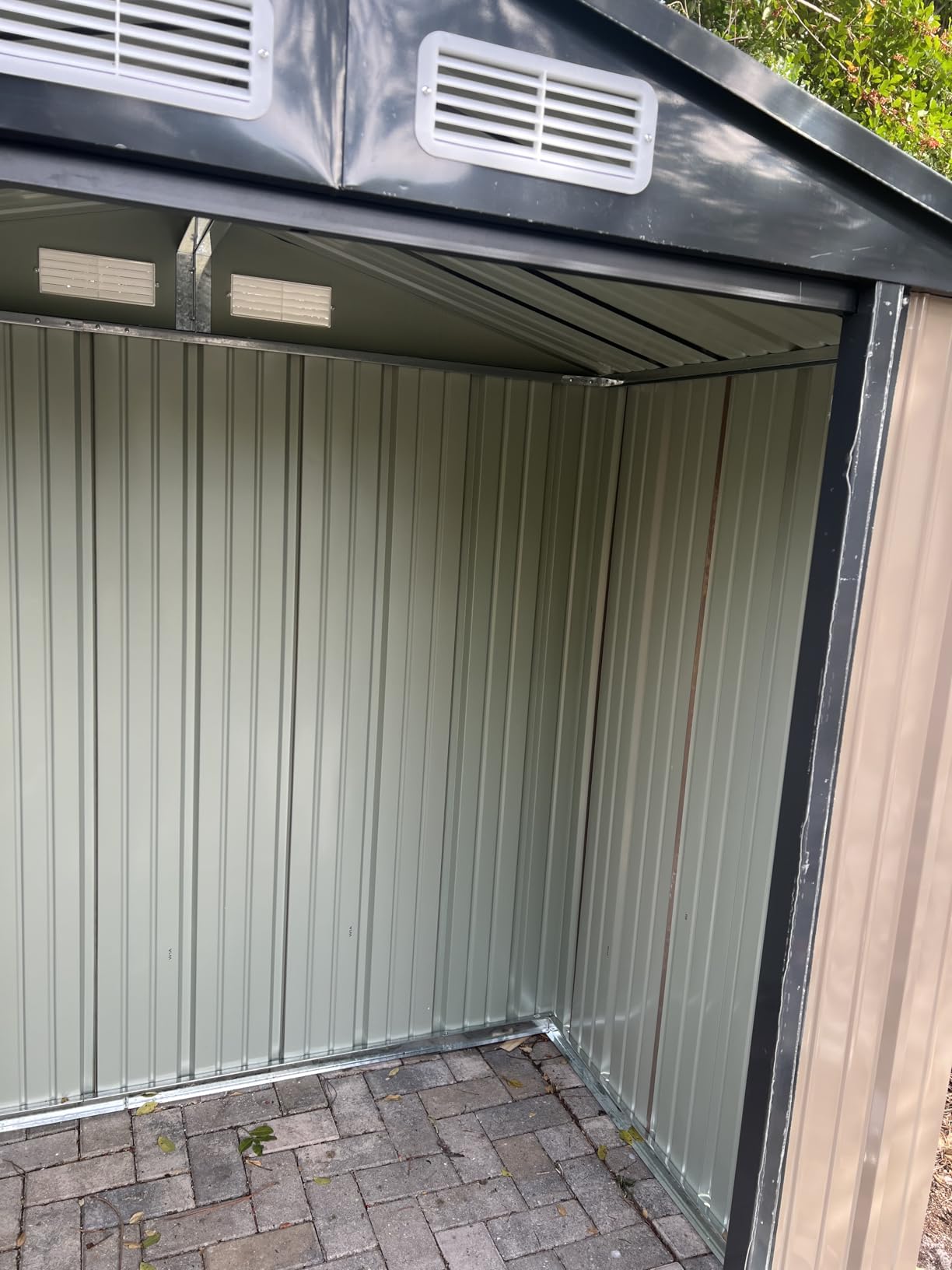 Aoxun 6.2x4 FT Shed Outdoor Storage Shed with Lockable Doors & Slooping Roof Metal Garden Tool Shed for Backyard, Patio, Poolside (Brown) customer photo 1