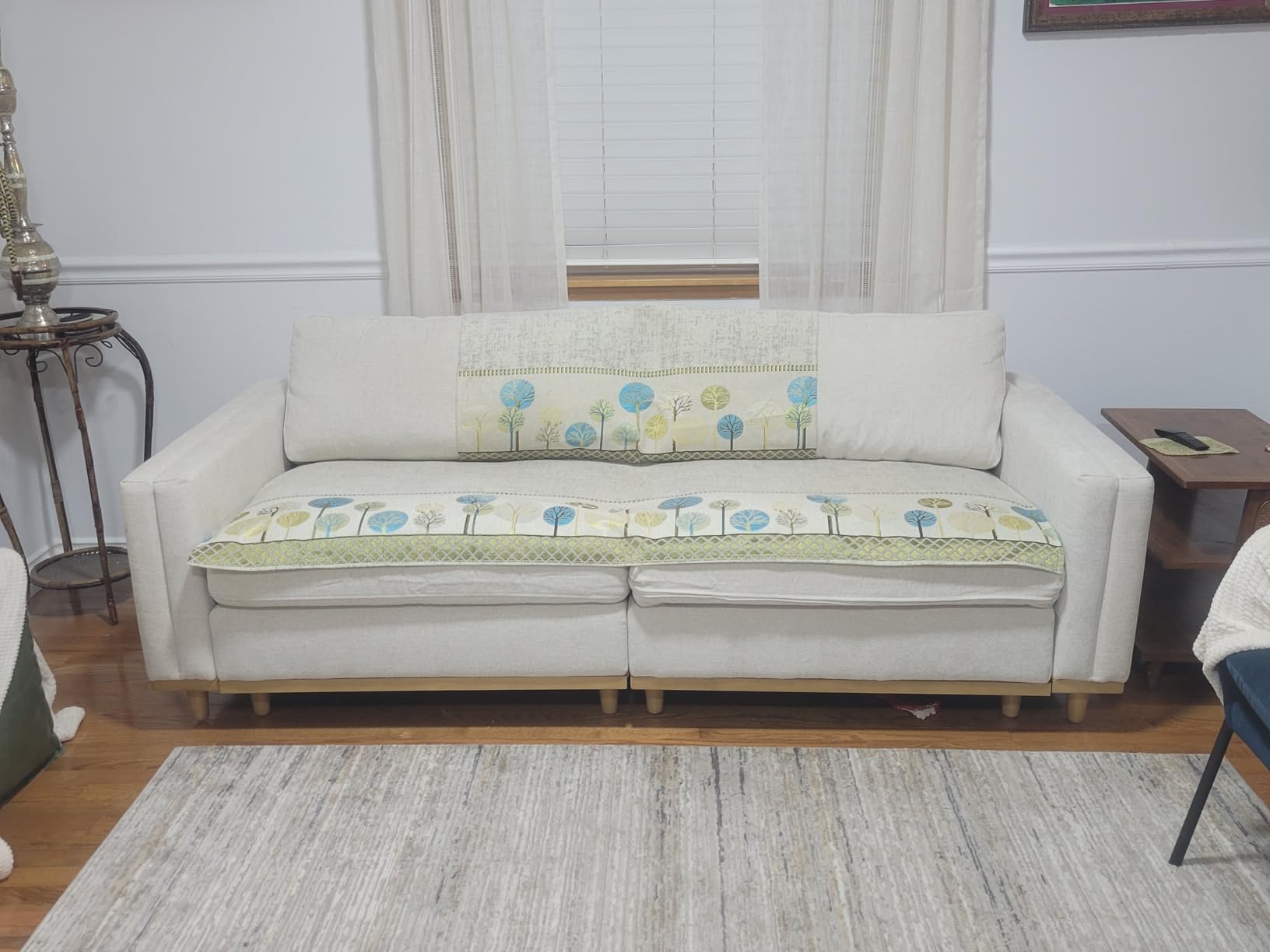 CHITA Super Large Luxury L Shape Convertible Sectional Modular Sofa, Down Filled Modern Sofa with Ottoman, Deep Seat Cloud Couch, 118 inch Width, 4 Seat Couch with Solid Wood Leg, Linen customer photo 2