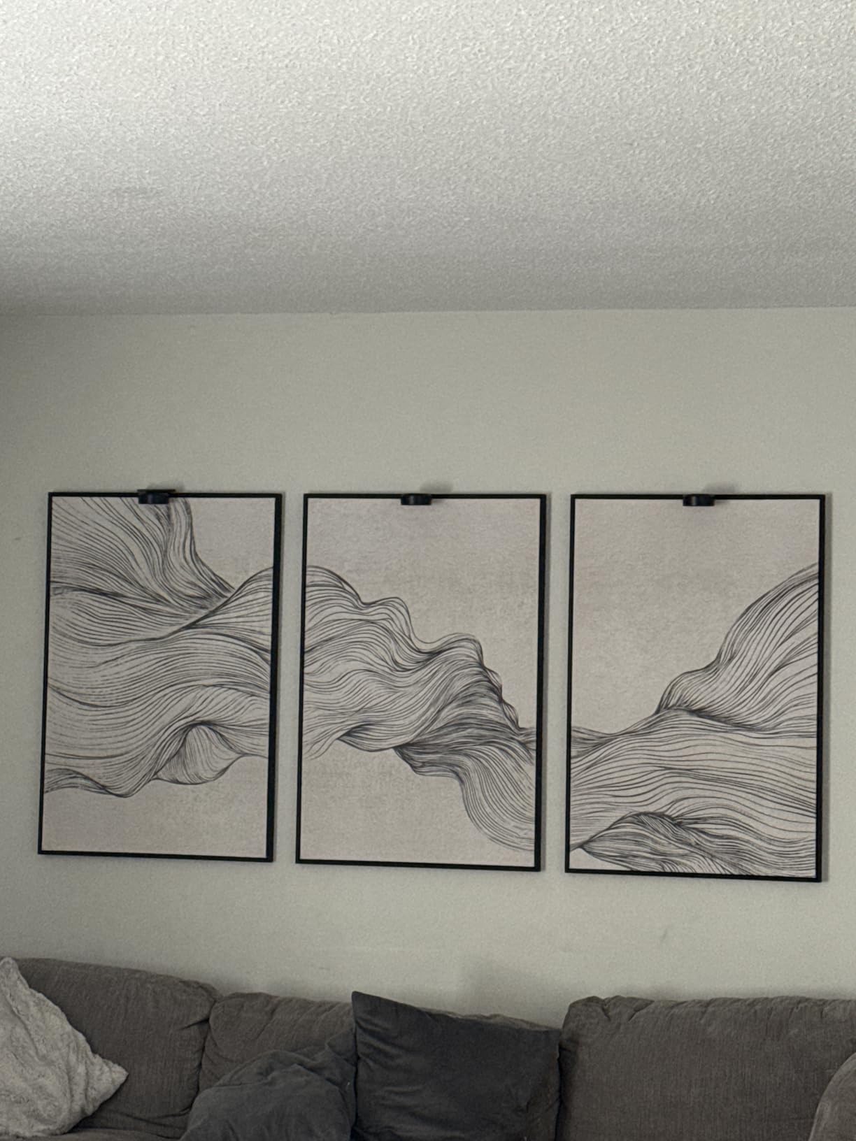 Framed Black and White Abstract Wall Art, 3 Piece Canvas Prints Paintings Artwork for Walls, Modern Minimalist Gold Beige Block Pictures for Living Room Hallway Office Wall Decor 16x24 Inch customer photo 1