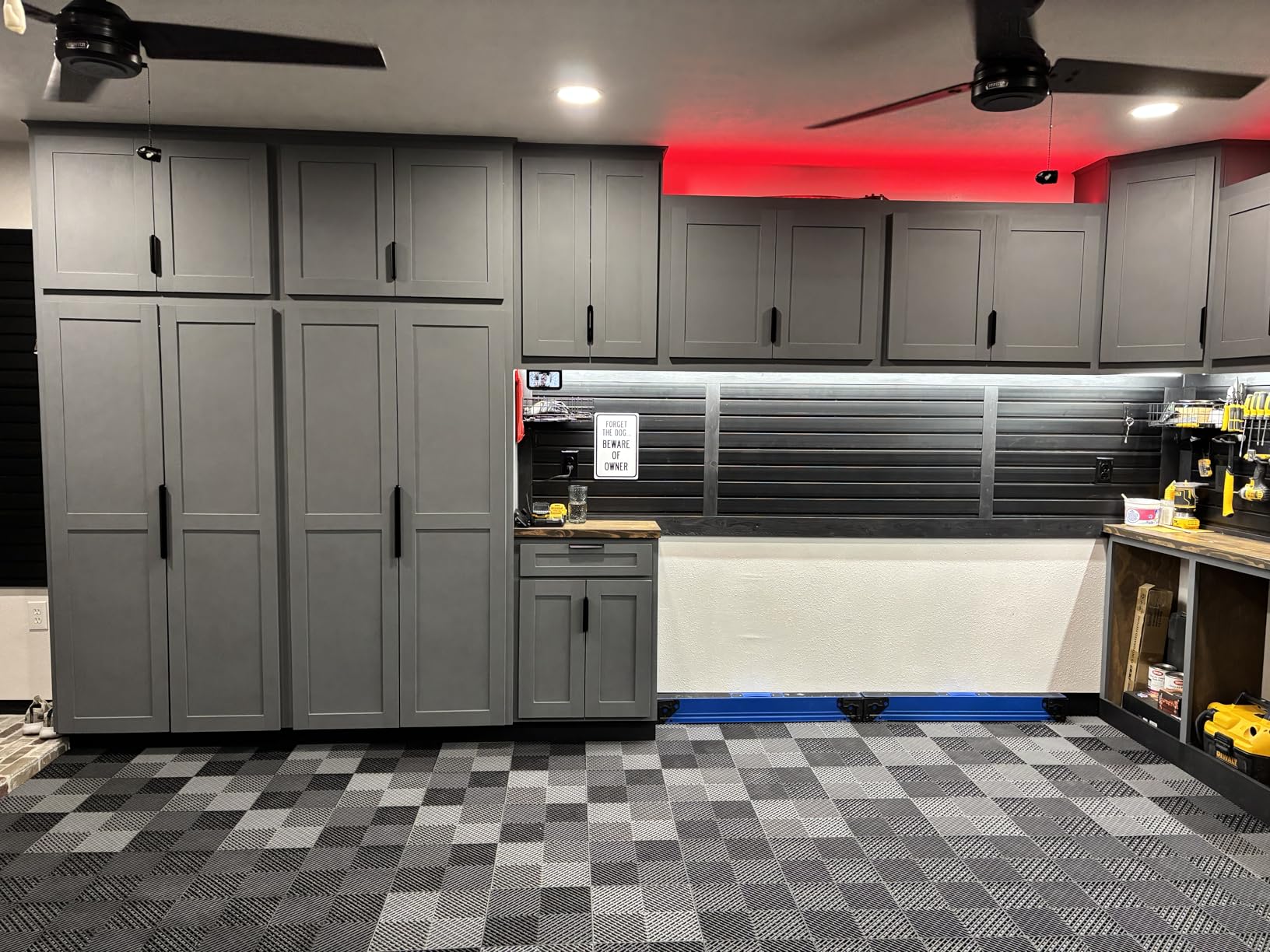 Slat Wall Paneling Garage Slat Wall Storage Systems with 15 Hooks, PVC Garage Storage Organization, Black 4ft x 8ft customer photo 1