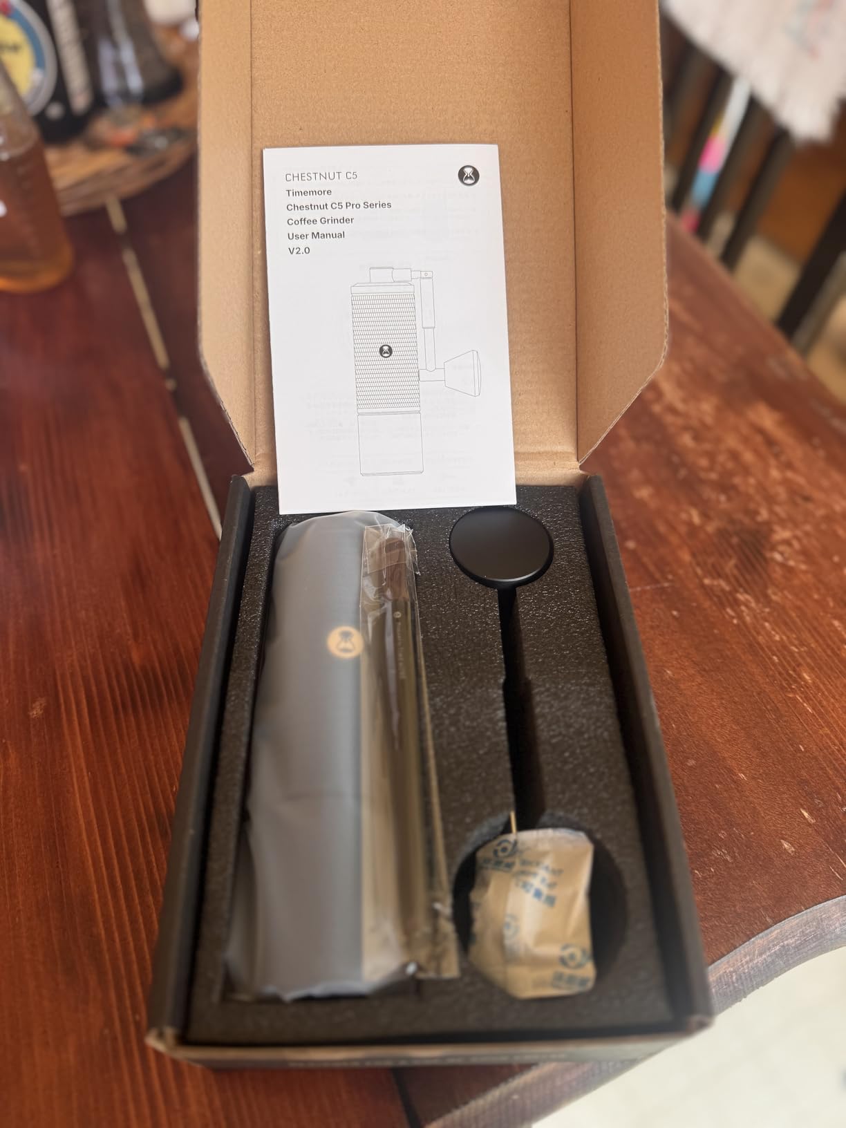 TIMEMORE Chestnut C2S Manual Coffee Grinder - Full Metal Body, 25g Capacity, CNC Stainless Steel Conical Burr, Adjustable Grind Setting, Double Bearing, Portable Hand Grinder, Black customer photo 2