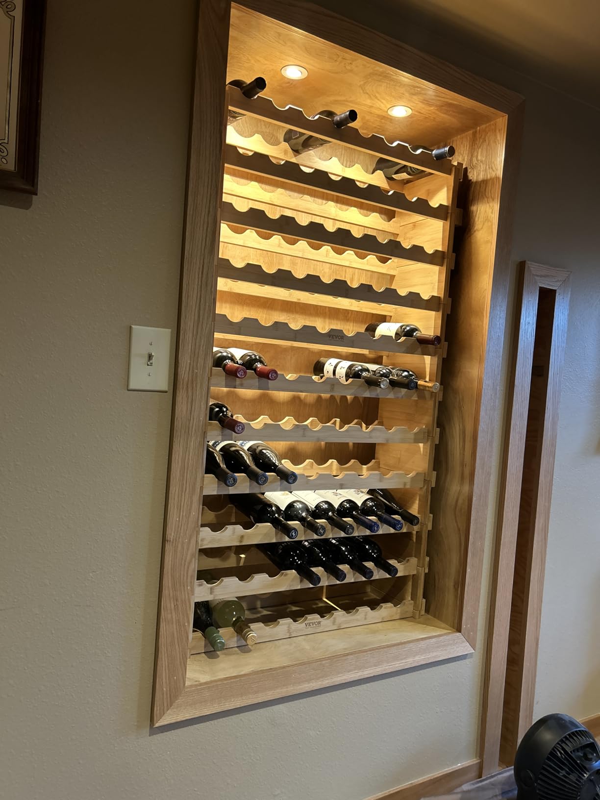 VEVOR 8-Tier 72 Bottles Stackable Modular Wine Rack, Freestanding Wines Holder Display Shelf, Solid Bamboo Wood Storage Racks, Wobble-Free Shelves for Kitchens, Dining Rooms, Cellars, Natural Color customer photo 2