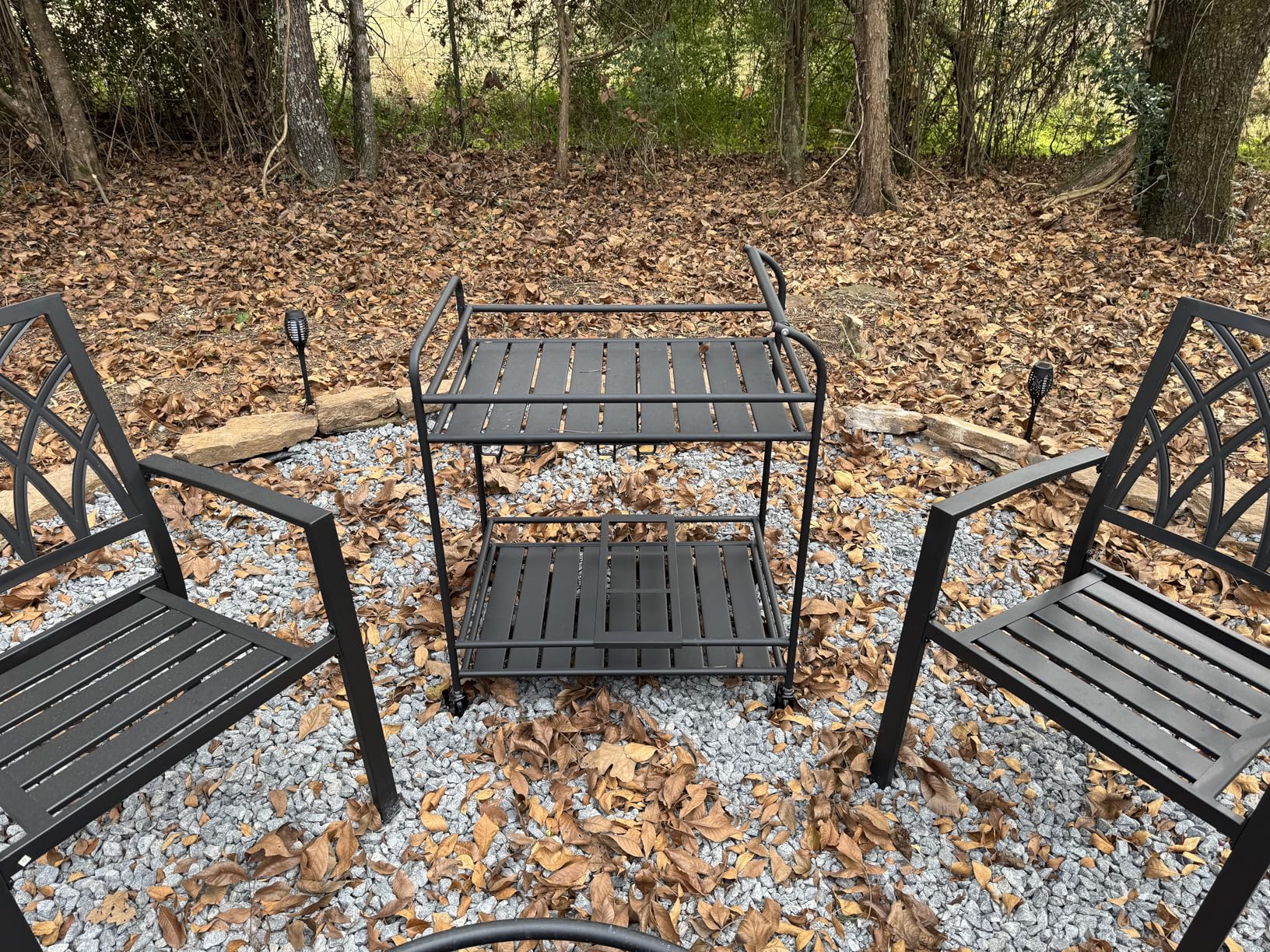 Best Choice Products Outdoor Mobile Patio Bar Cart, Home Bar Serving Cart, BBQ Side Table w/ 2 Tier Storage, Wine Rack, Lockable Wheels - Yellow customer photo 2