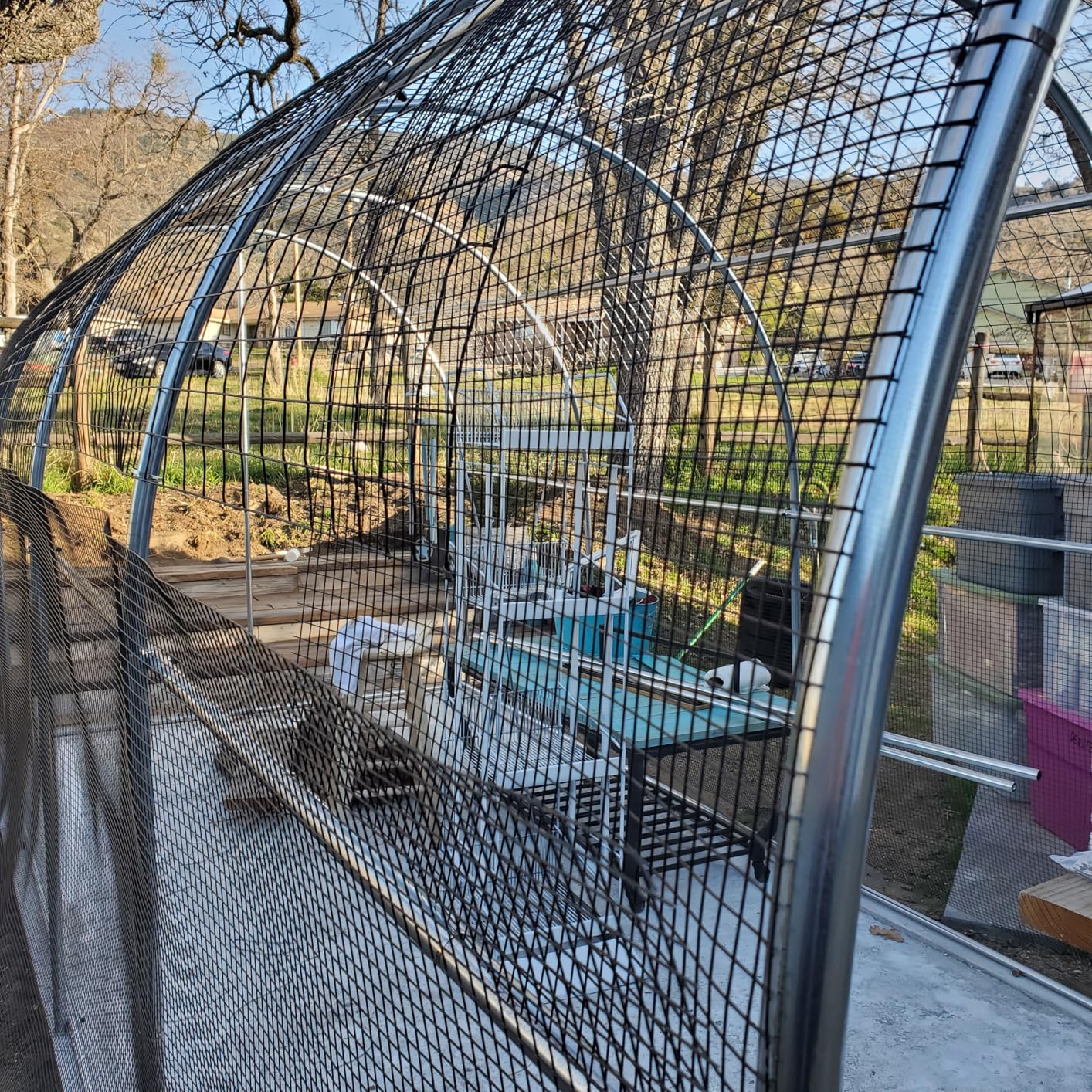 KING BIRD Premium 25x10x6.6FT Greenhouse for Outdoors, Large Walk-in Upgraded Galvanized Metal Frame, Mesh Door Screen Window Improved Zipper Tunnel Hoop for Garden Plant Winter, 2 Stiffeners, White customer photo 1