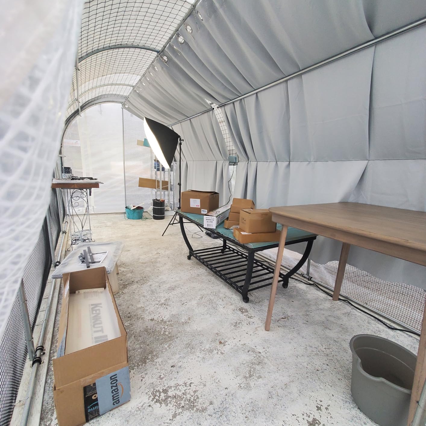 KING BIRD Premium 25x10x6.6FT Greenhouse for Outdoors, Large Walk-in Upgraded Galvanized Metal Frame, Mesh Door Screen Window Improved Zipper Tunnel Hoop for Garden Plant Winter, 2 Stiffeners, White customer photo 2