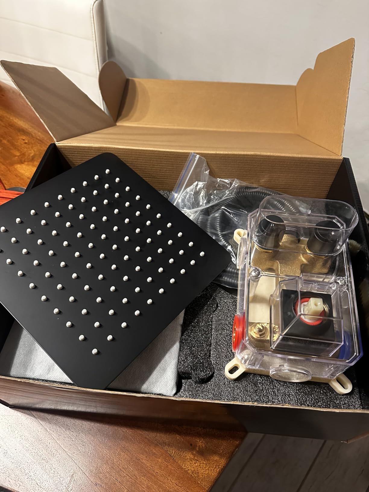 Push Button Diverter Shower Faucet Set, Hydro Power Temperature Display, Shower System 10 Inch Shower Head with Handheld Spray, Wall Mounted Shower Fixtures with Shower Valve and Trim Kit, Matte Black customer photo 2