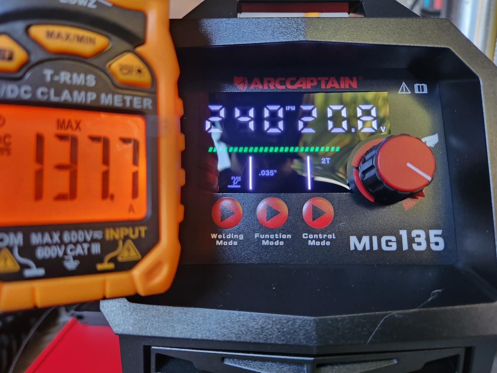 ARCCAPTAIN 135A MIG Welder [Large LED Display] 110V Welder Flux Core MIG, Lift TIG, Stick, 3 in 1 Welding Machine Gasless MIG Welder Machine customer photo 1