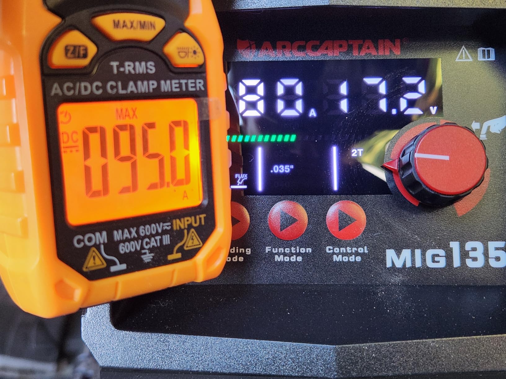 ARCCAPTAIN 135A MIG Welder [Large LED Display] 110V Welder Flux Core MIG, Lift TIG, Stick, 3 in 1 Welding Machine Gasless MIG Welder Machine customer photo 2