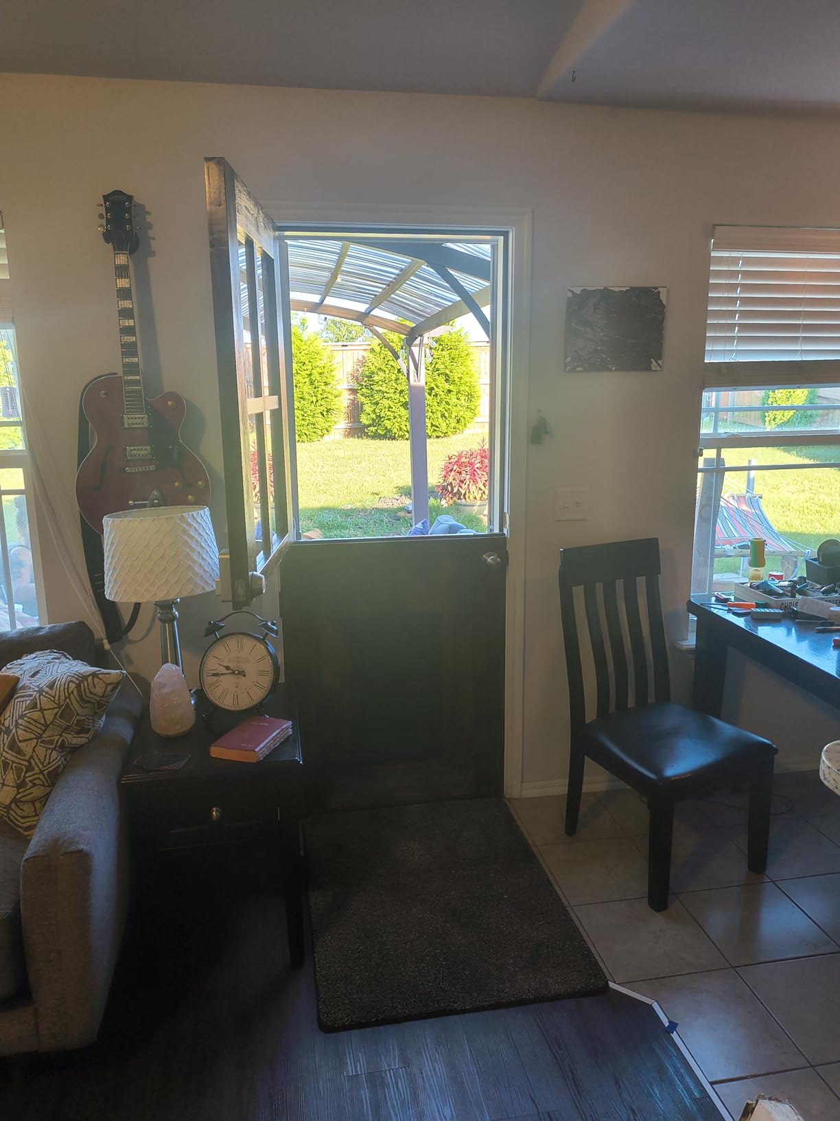 72 inch Double 36 x 80 Dutch Door Slab, 1.75-inch Solid Pine Wood Front Entry Interior Design, 4 Lite Tempered Clear Glass Split Single Door, Exterior Use for Porch, Backyard Entries and Back customer photo 1