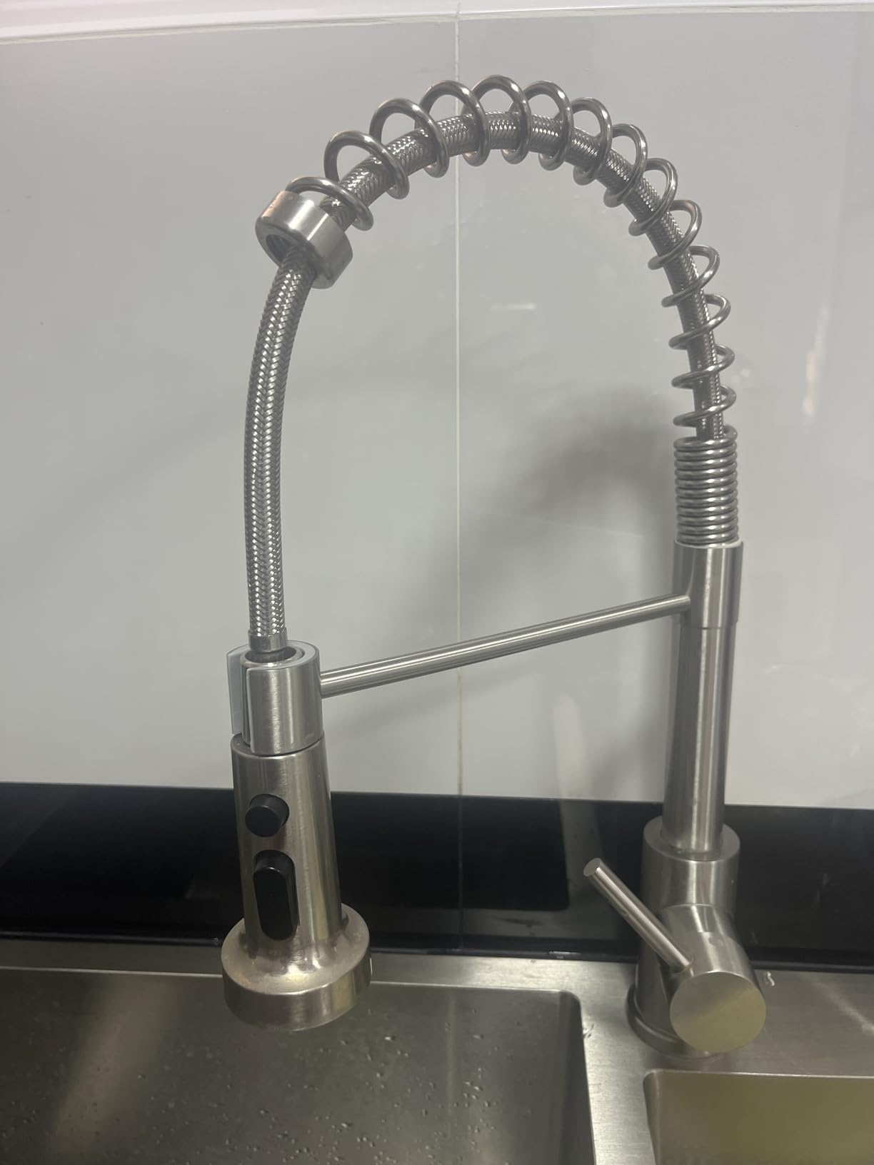 FORIOUS Kitchen Faucets with Sprayer, Brushed Nickel Stainless Steel Sink Faucet Single Handle with Deck Plate, Commercial Classic Spring Faucet for Kitchen Sink, Bar & Prep Sinks, Laundry RV Camper customer photo 1