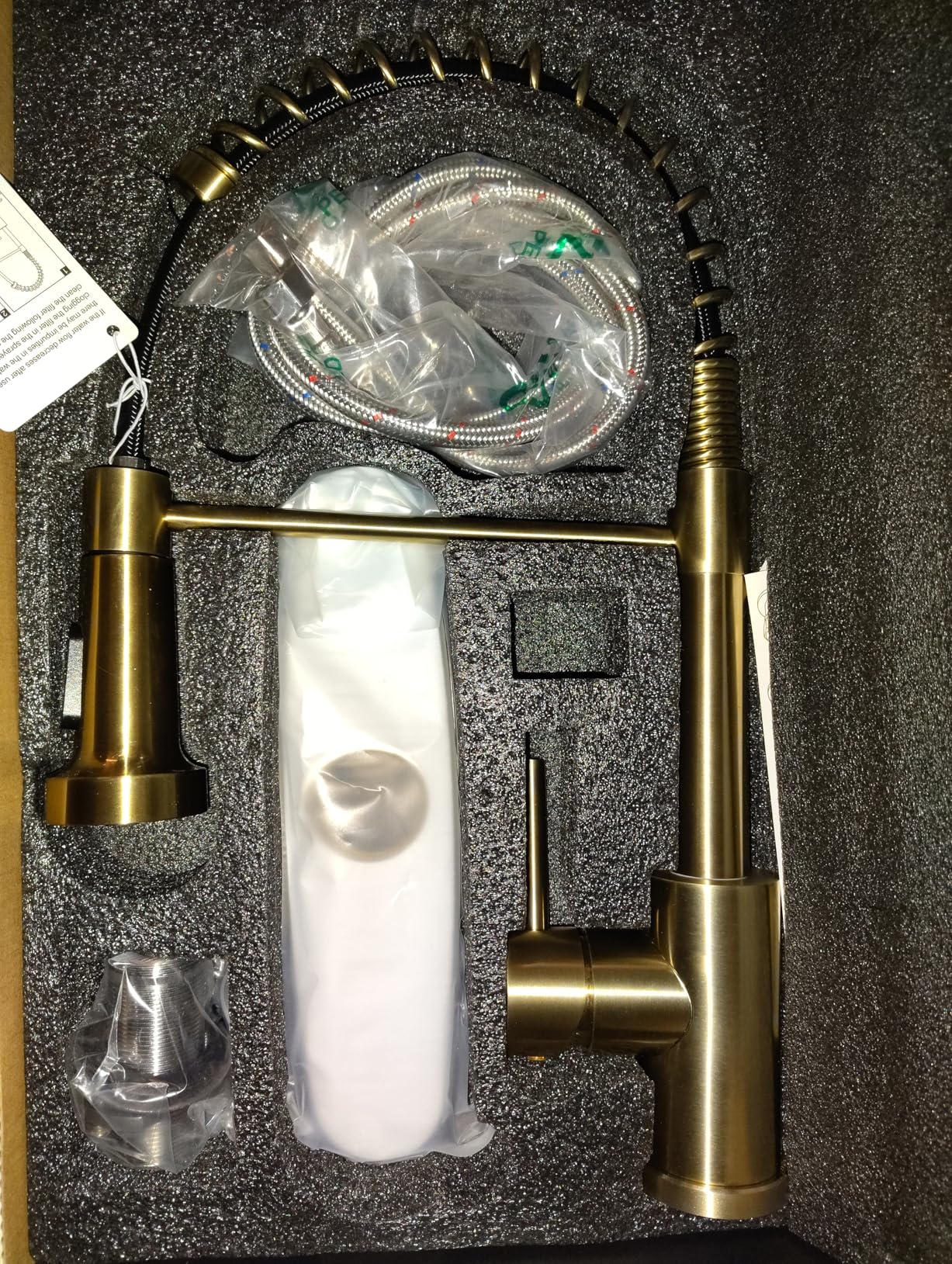 Kitchen Faucet with Pull Down Sprayer, Commercial Single Handle Stainless Steel Kitchen Faucets with Deck Plate (Brush Nickel) customer photo 2