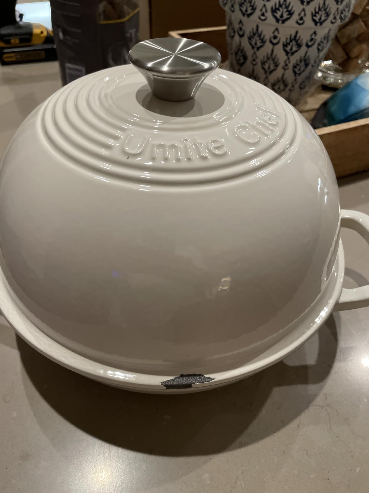 Cast Iron Dutch Oven Pot with Lid, Round Bread Oven for Sourdough Bread Baking, Umite Chef Enameled Cast Iron Bread Oven with Dome Lid & Cotton Potholders for Sourdough, Pink, 6 Quarts customer photo 2