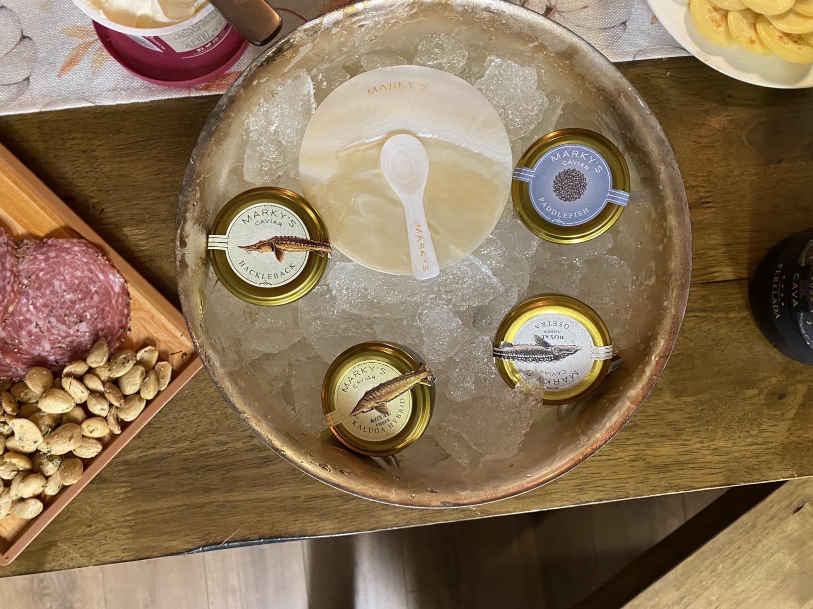 MARKY'S Essential Caviar Tasting Gift Set - 4 Varieties (Kaluga Royal Amber, Hackleback, Osetra Royal, Paddlefish) with Blini, Creme Fraiche & Serving Set customer photo 1