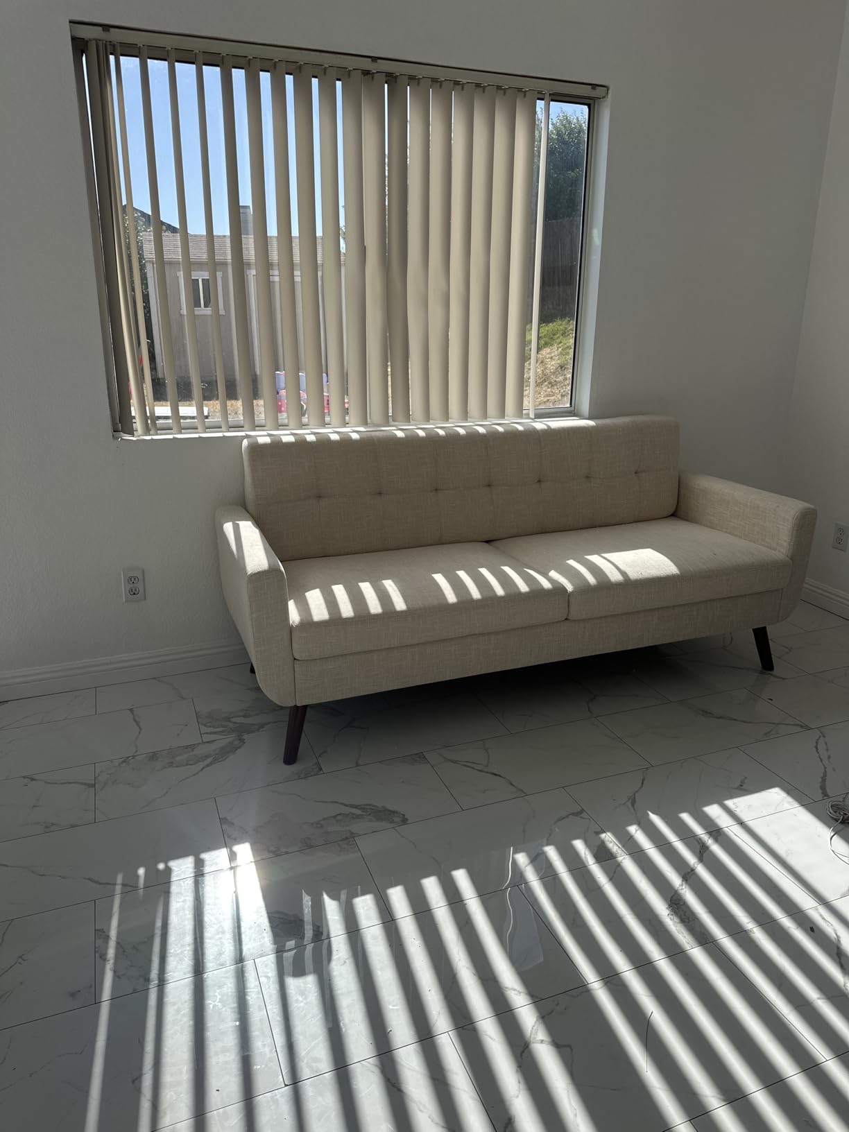 Tbfit Mid Century Modern Sofa Couch, Beige, Standard Sofa & Accent Chair customer photo 1