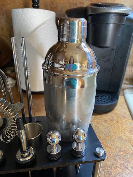 Cocktail Shaker Set, 18-Piece Bartender Kit with Acrylic Stand, 18/8 Stainless Steel Bar Set with Martini Shaker, Jigger, Muddler & Recipe Book for Home Bar customer photo 2